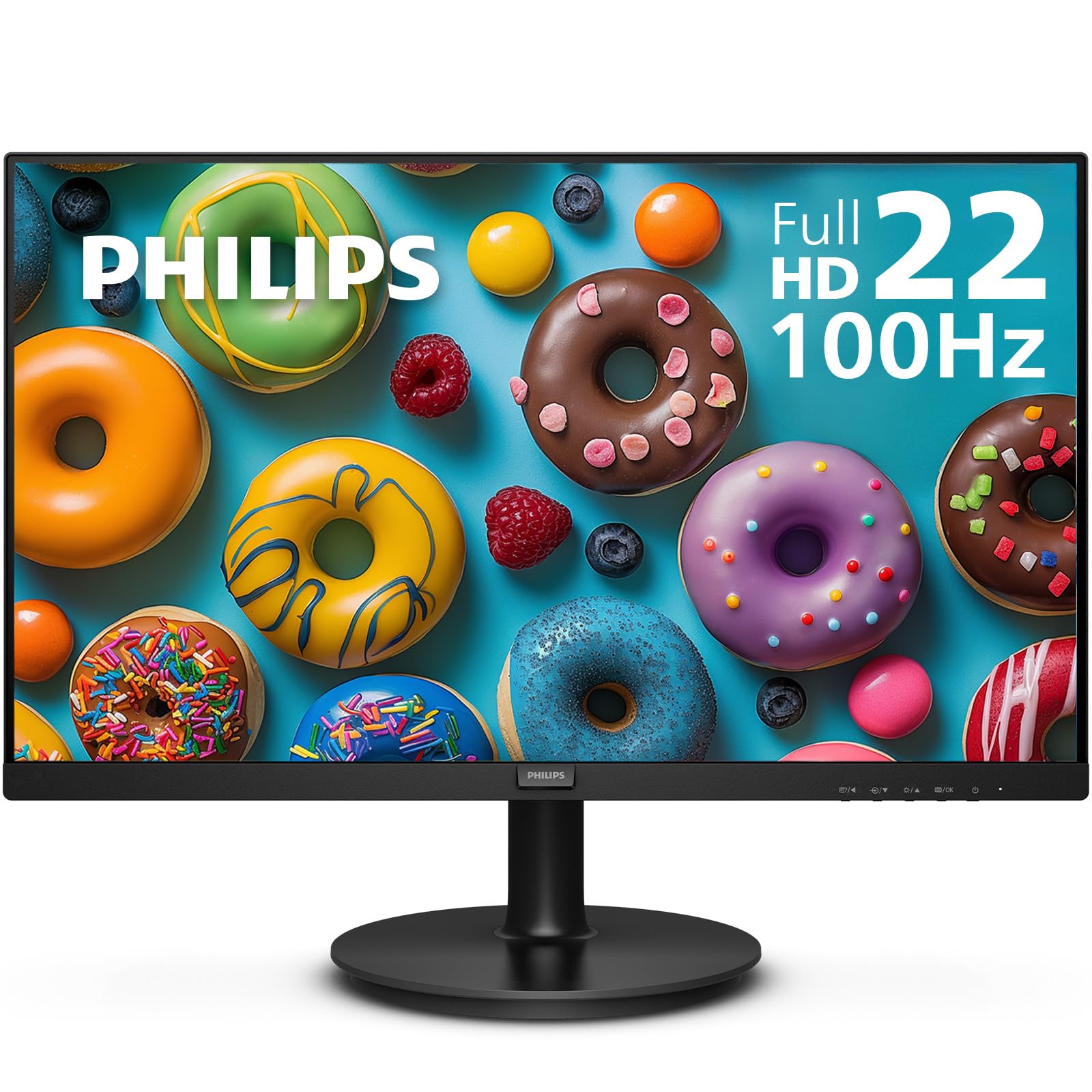 Monitor Philips Full HD 22 Pulgadas Negro con Frecuencia 100 Hz y Modo LowBlue