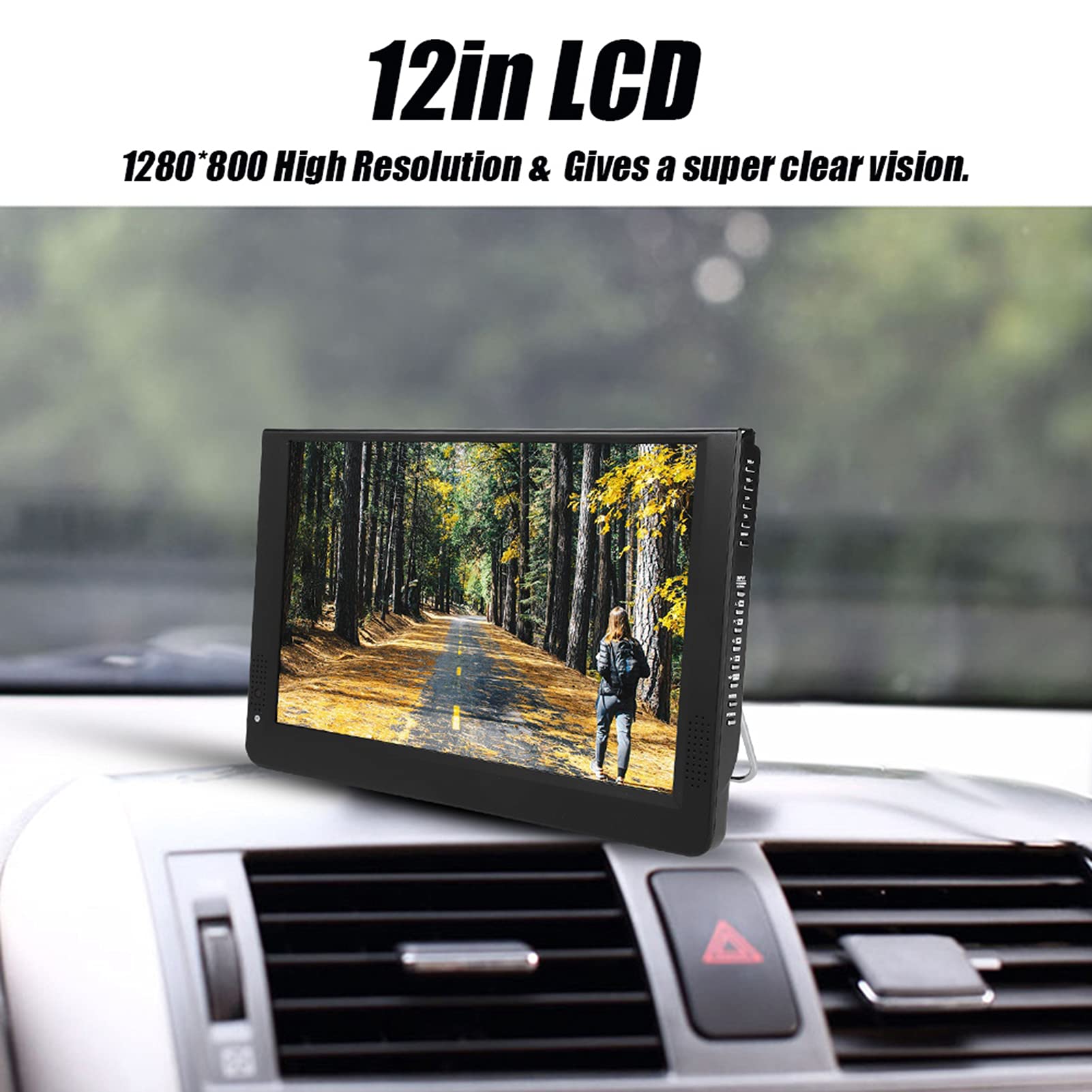 Dpofirs TV Portátil de 12 Pulgadas con Antena, TV Pequeña con TV Digital ATSC para Viajes en Coche de Camping, Televisión Digital de 1080P para Interiores Y Exteriores