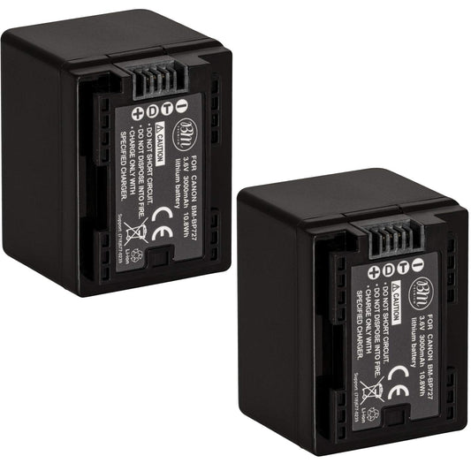 Bm Premium totalmente decodificada Pack de 2 baterías BP-727 para Canon VIXIA Hfm50, HFM52, Hfm500, Hfr30, Hfr32, Hfr300, Hfr40, Hfr42, Hfr400, Hfr50, Hfr52, Hfr500, hfr60, hfr62, hfr600, HF R70, HF R72, HF R700 videocámara