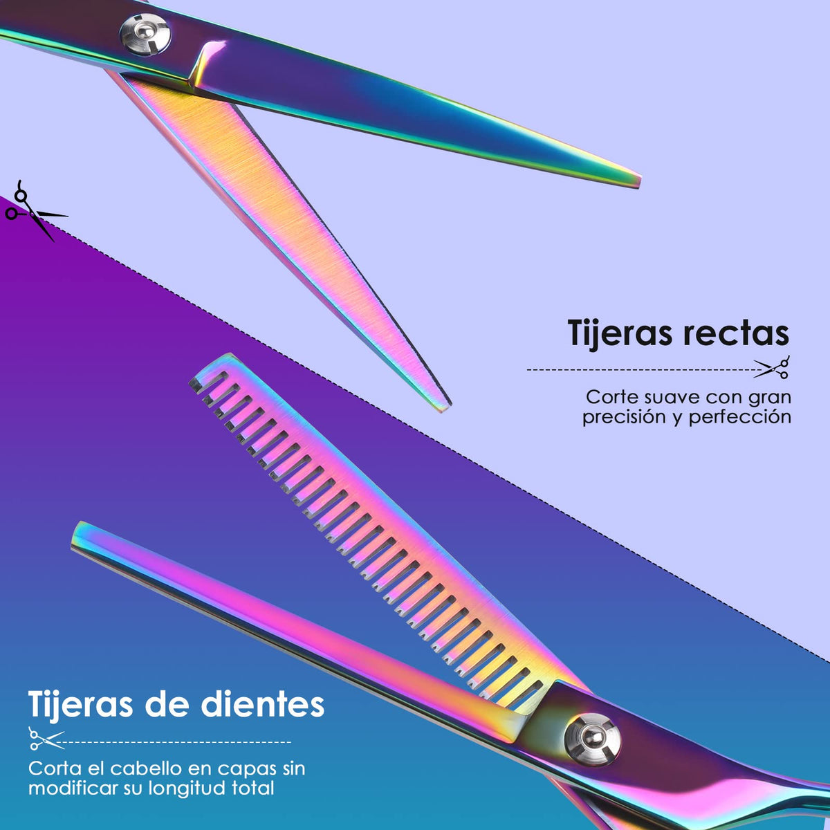 Lictin Tijeras para Cortar Cabello Profesional, Kit de Tijeras para Corte
