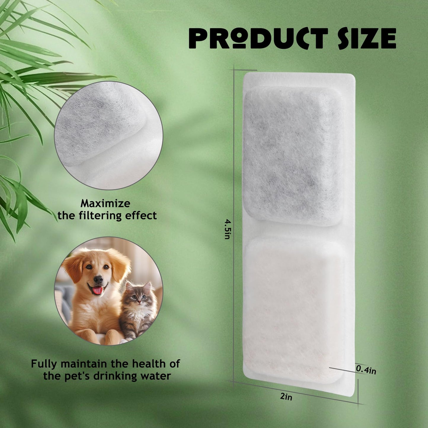 LINGDOK - Juego de 3 filtros de fuente de agua para perros y esponjas de repuesto para prefiltro, reemplazo de filtro de fuente para mascotas de 4 capas, filtro de agua para gatos para dispensador de