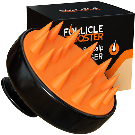 FOLLICLE BOOSTER Masajeador Manual para Cuero Cabelludo Y Barba - Depurador de Cabello de Silicona, Cepillo de Cuidado de Limpieza - Exfoliante Ergonómico para Eliminar La Caspa Que Promueve El Crecim