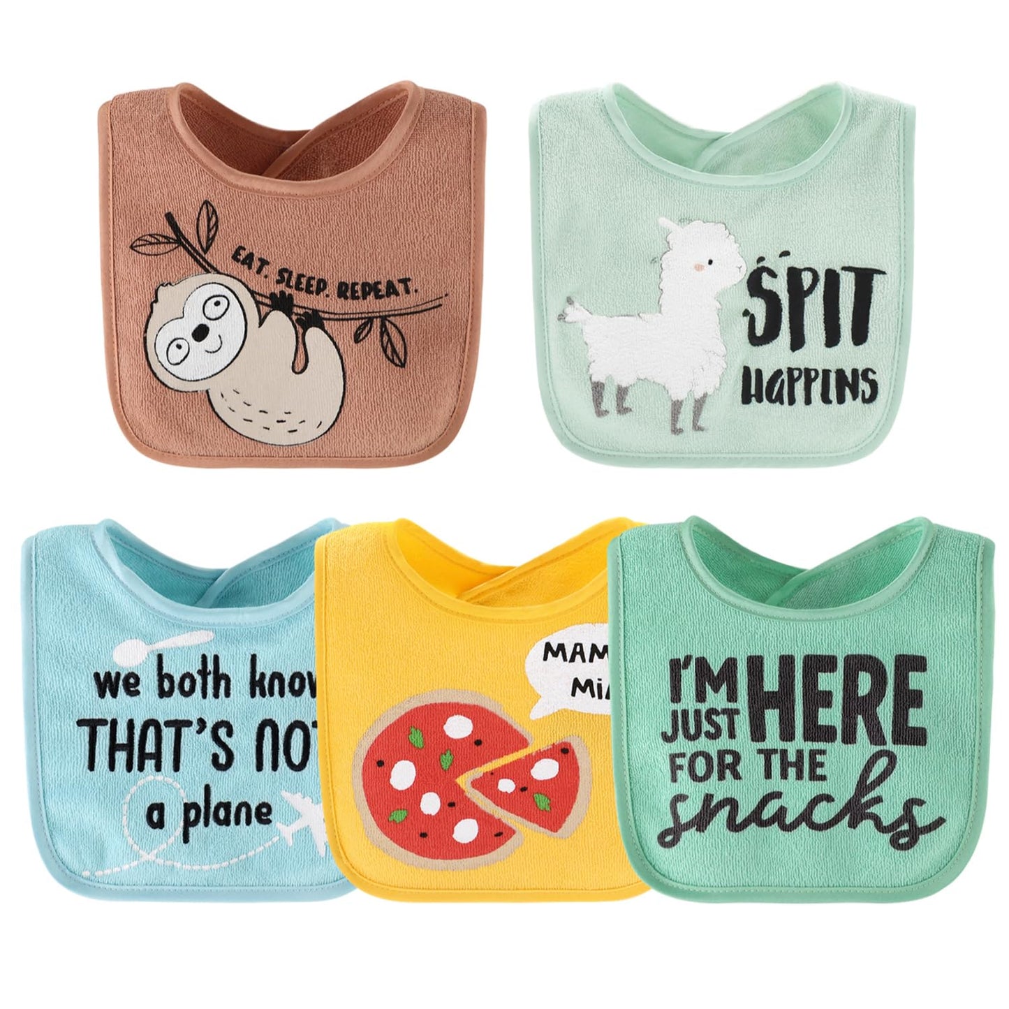 The Peanutshell - Juego de baberos de rizo para bebé niño o niña, 10-100% algodón, suaves, absorbentes para niños y niñas, conjunto de baberos unisex para bebé o niña, babero recién nacido y bebé,