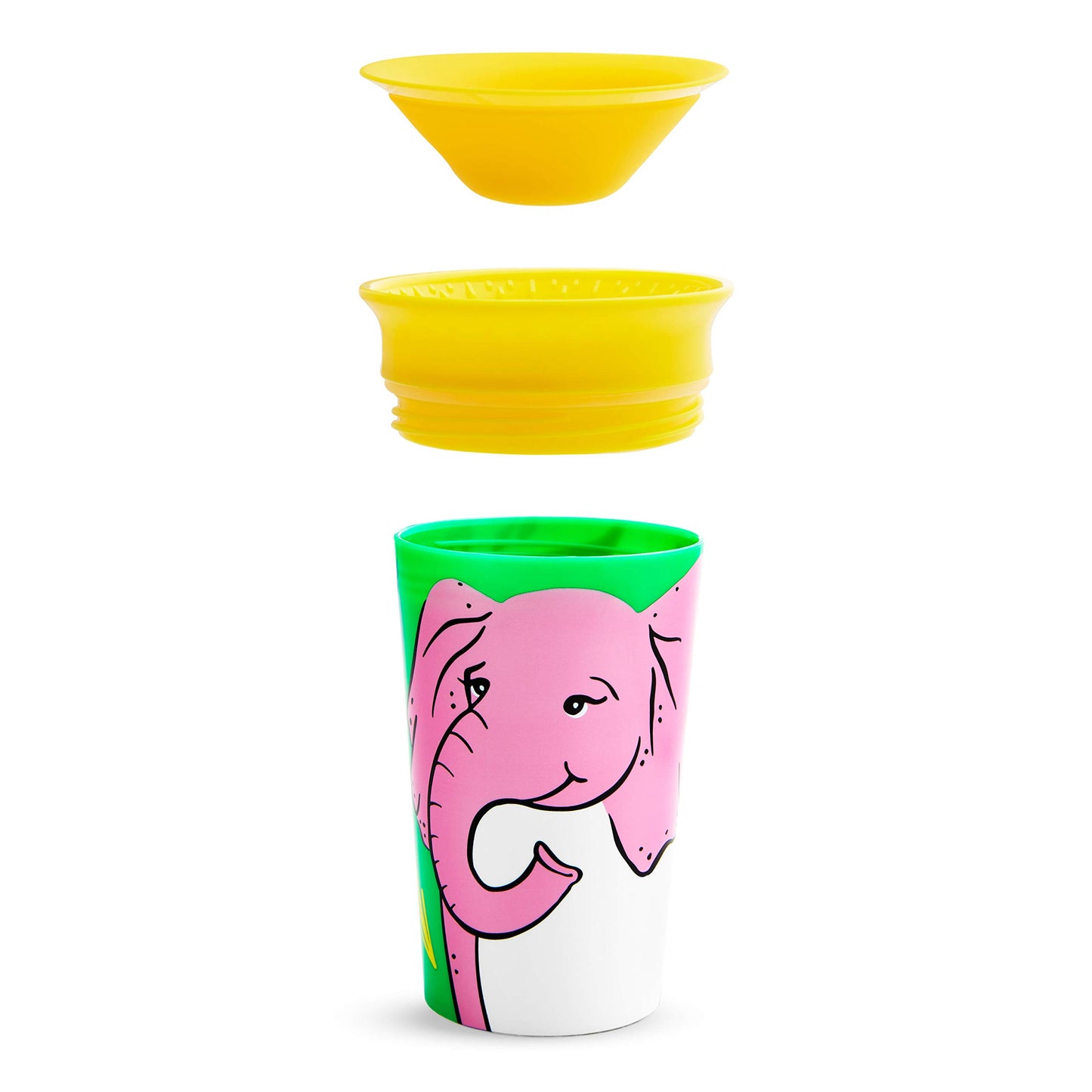 Munchkin Miracle 360 Wildlove - Taza de desayuno, 8 onzas, diseño de elefante