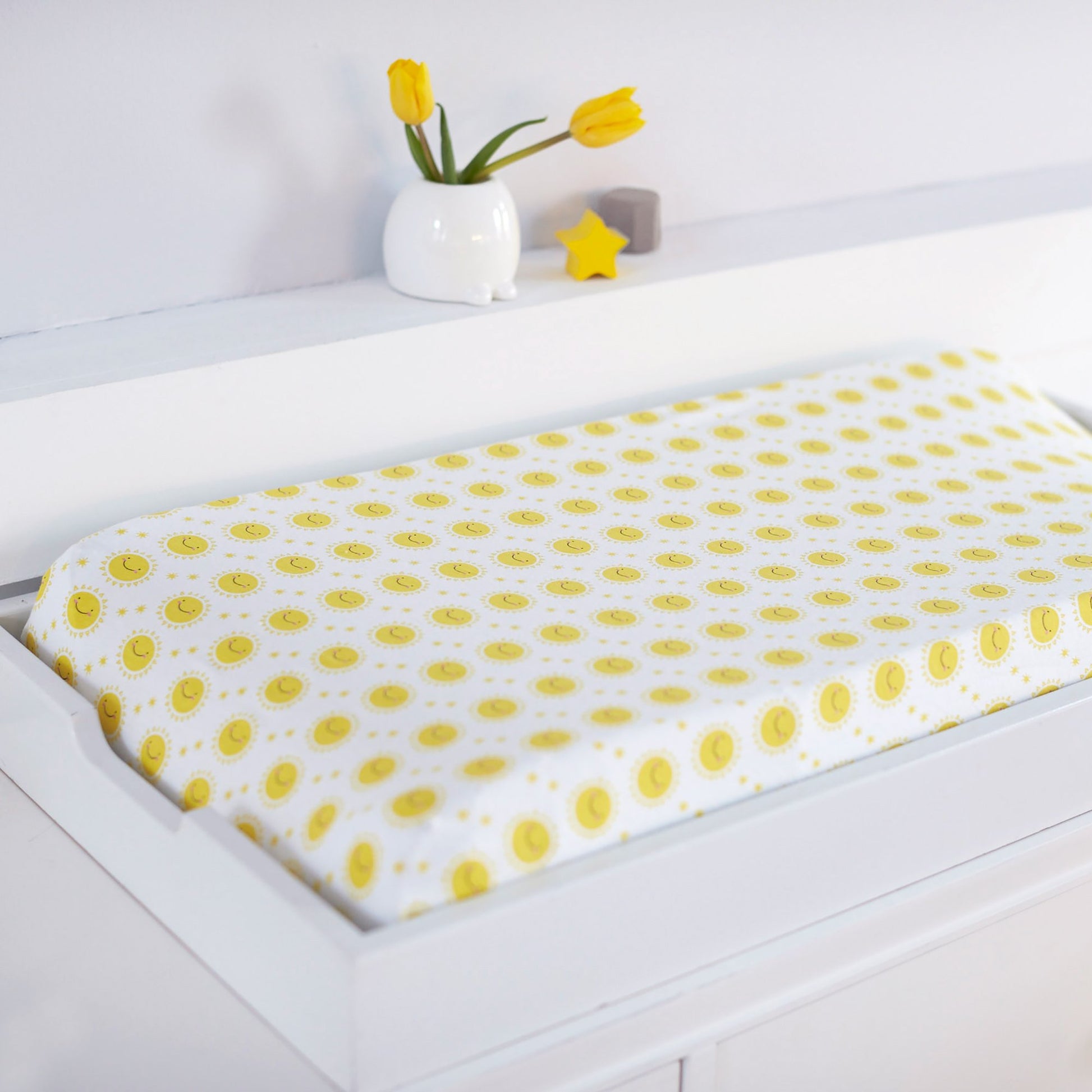 Hello Spud - Funda para cambiador de color amarillo, de algodón orgánico, súper suave