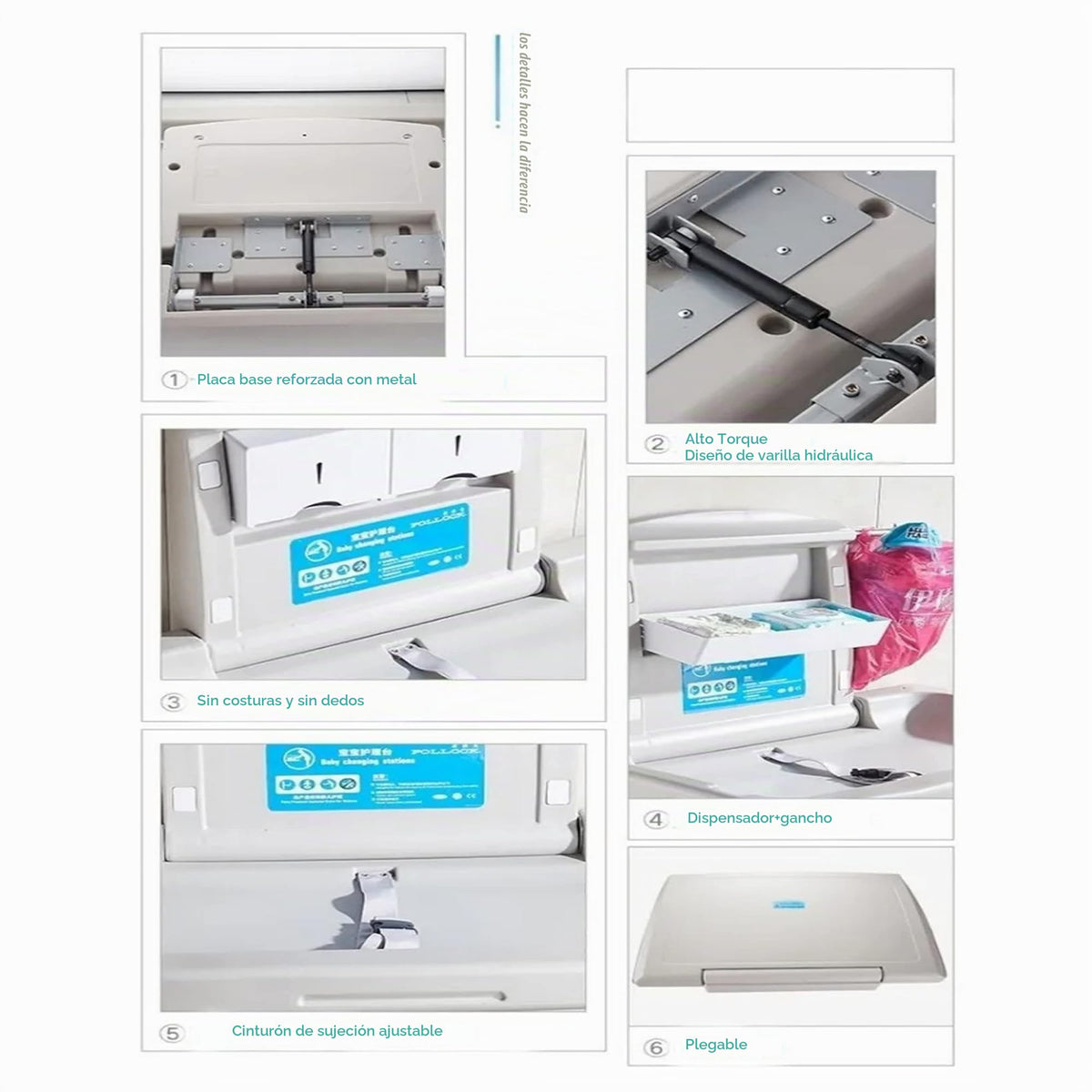 Cambiador De Pañales Para Bebe Plegable Horizontal Comercial