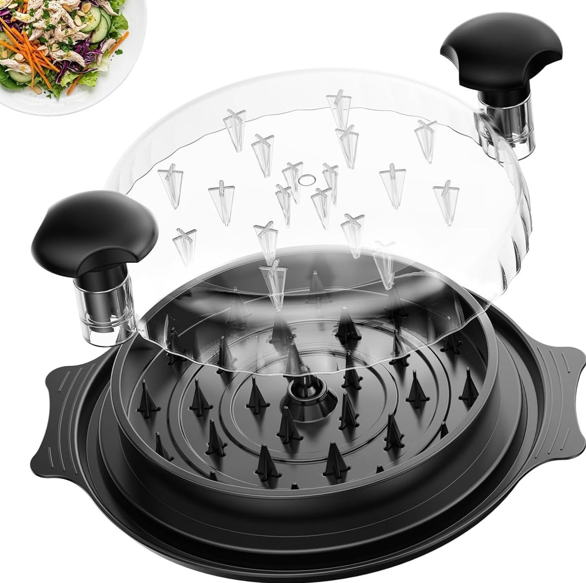 Trituradora de Pollo NexaTap Transparente Alta Resistencia con Agarre Fuerte y Mango Ergonómico