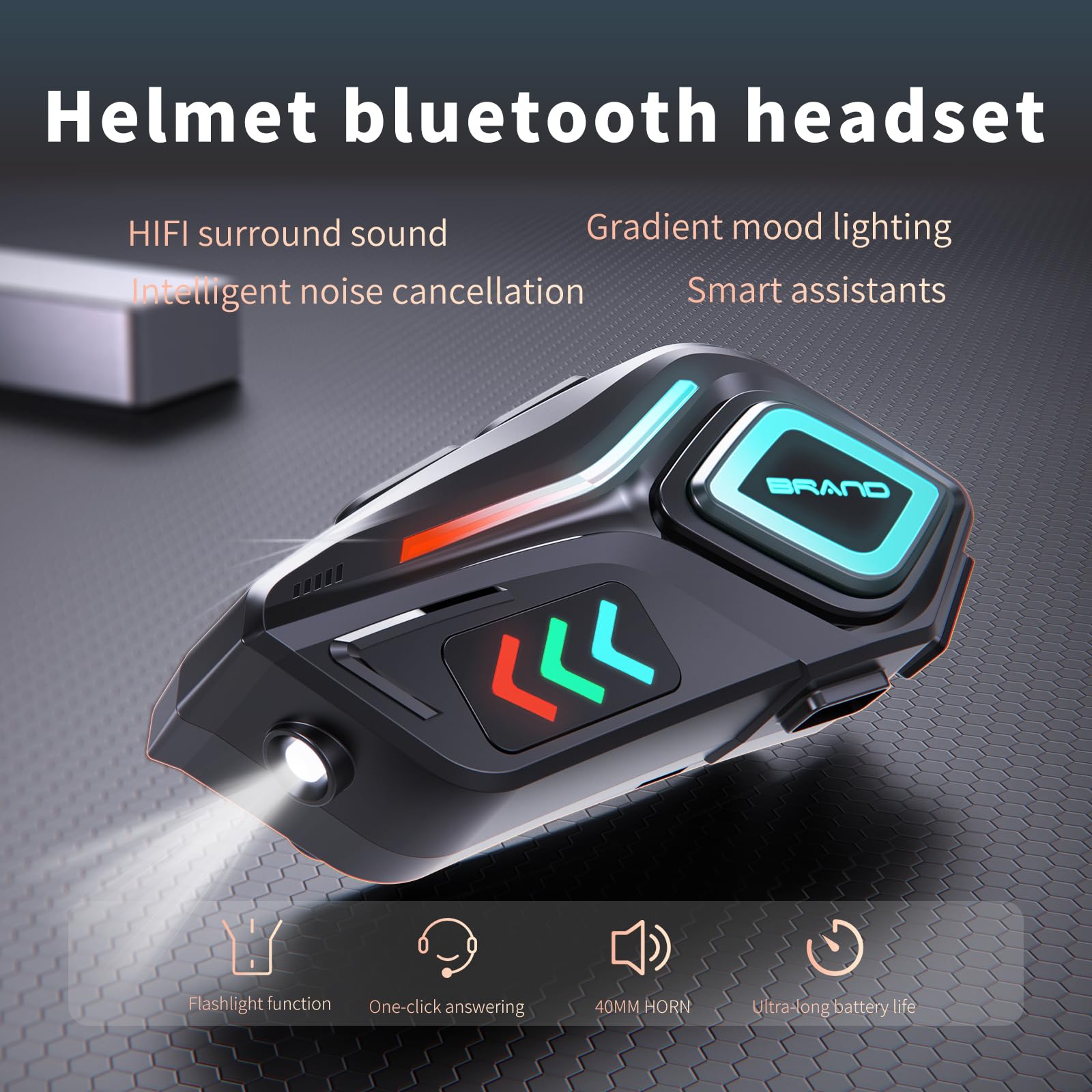 OBEST Auricular Bluetooth para Motocicleta con MicróFono, Micrófono Suave y Duro 2 en 1, Bluetooth 5.4 Intercomunicador, IPX8 a Prueba de Agua, Puede Conectar Dos Dispositivos Al Mismo Tiempo