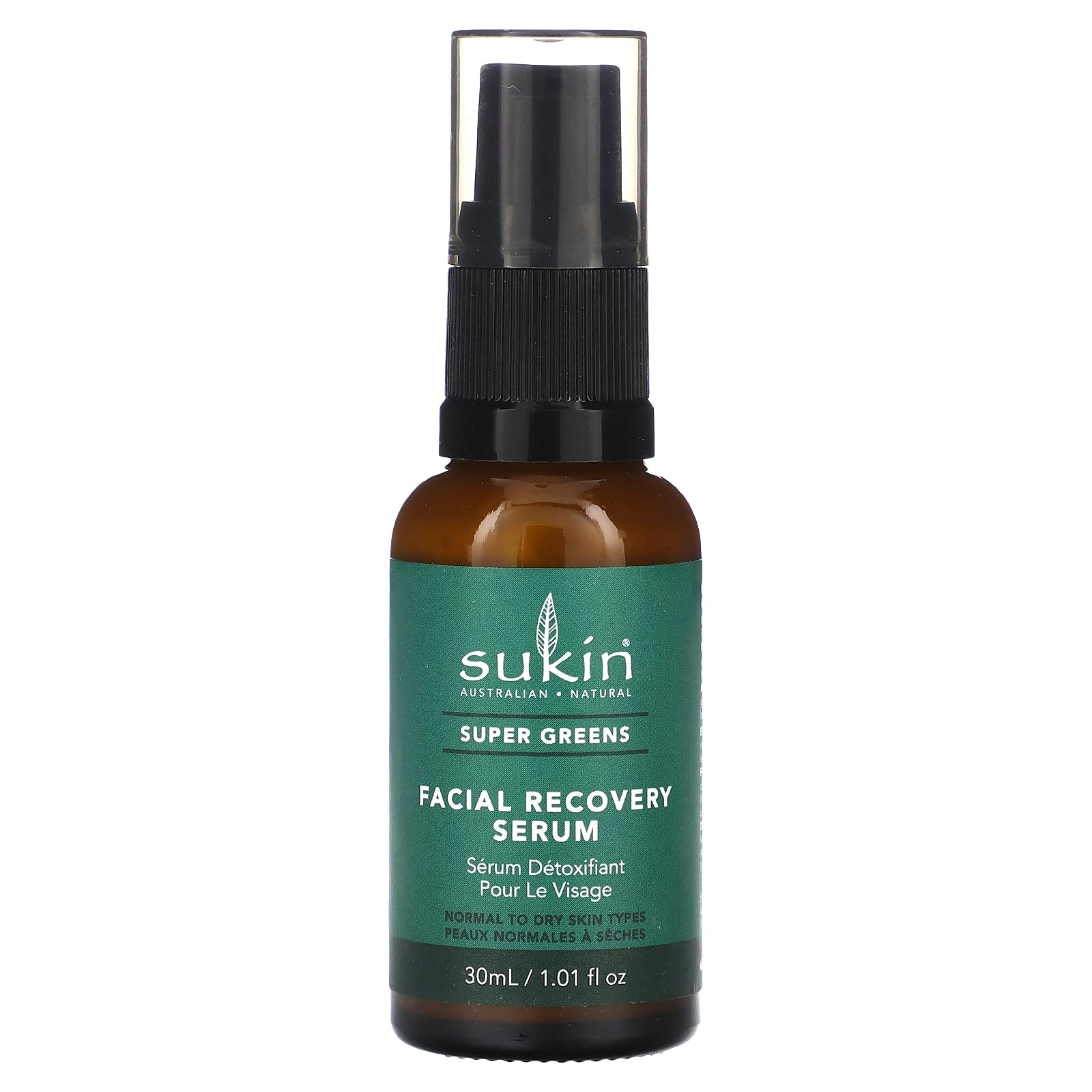 Sukin Super Greens Facial Recovery Serum For Women 1.01 oz Serum