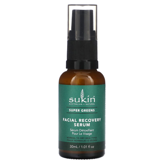 Sukin Super Greens Facial Recovery Serum For Women 1.01 oz Serum
