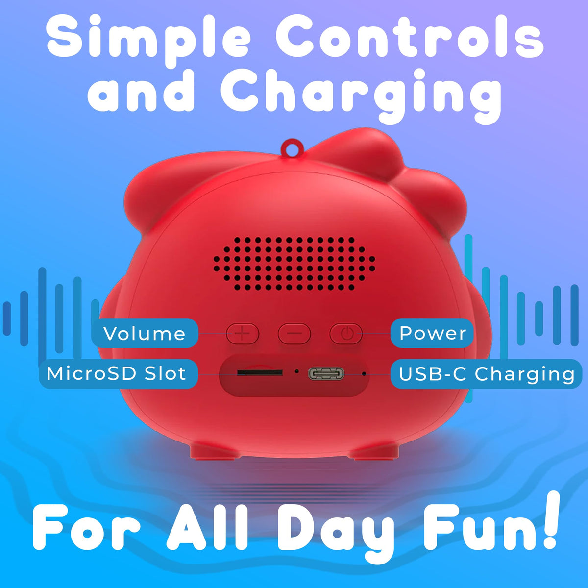 Altavoz Inalámbrico JellieMons Rosa con Sonido Estéreo y Emparejamiento TWS para Niños