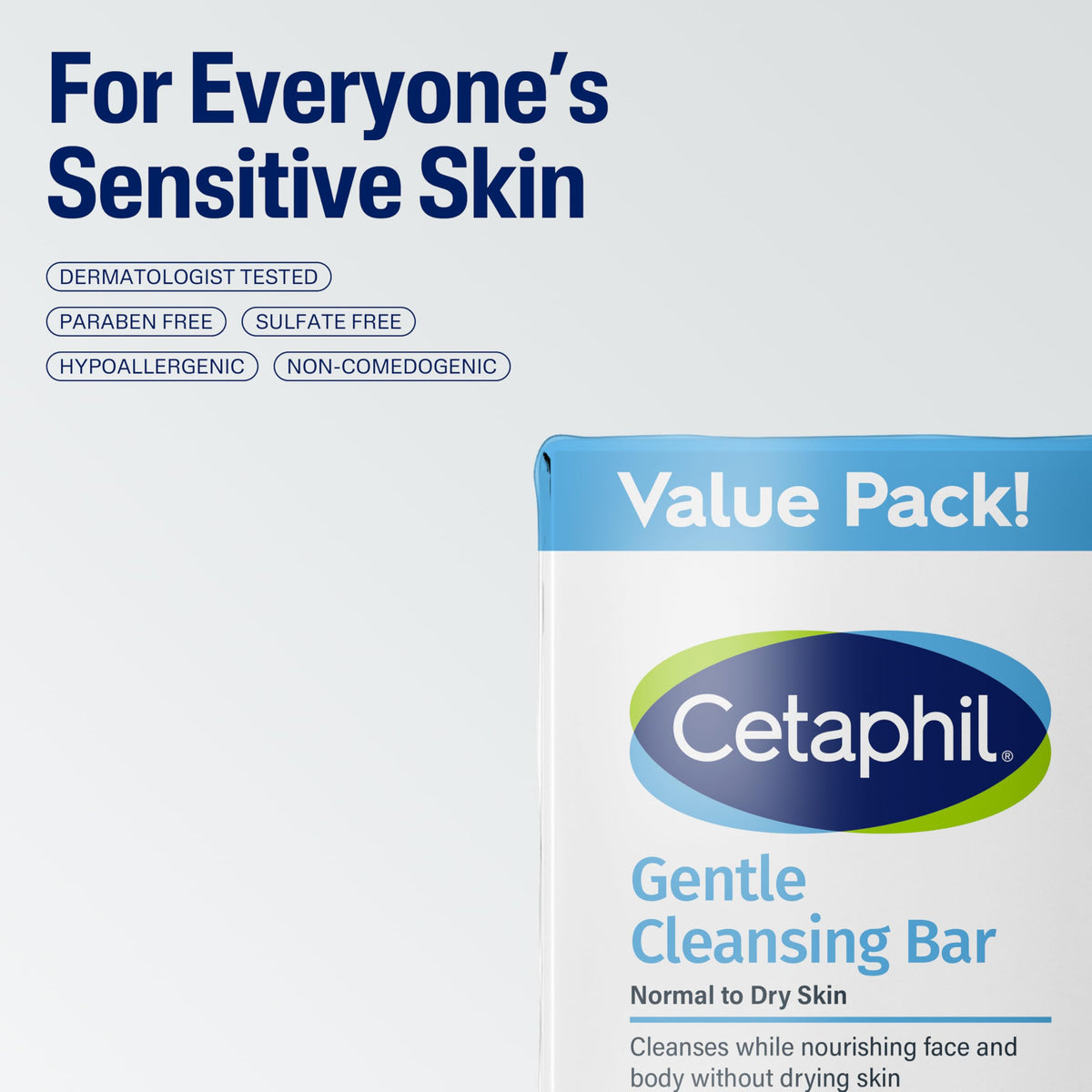 Cetaphil Cetaphil gentle cleanser bar, 4.5 Ounce (Pack of 3), Blanco