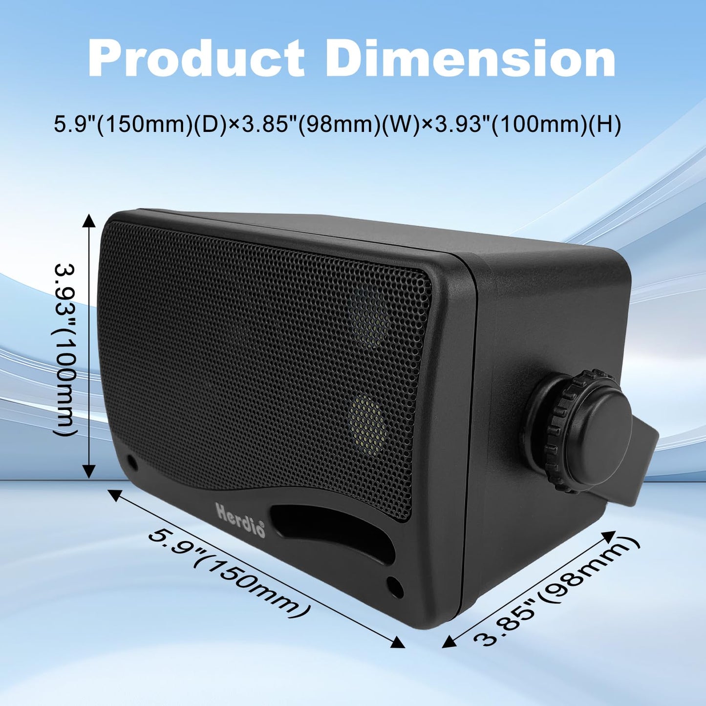 Herdio - Altavoces pasivos para exteriores de 3.5 pulgadas con cable, impermeables, con sonido superior de 400 W, durabilidad para todo tipo de clima, para el hogar, patio, jardín, barco, cochera