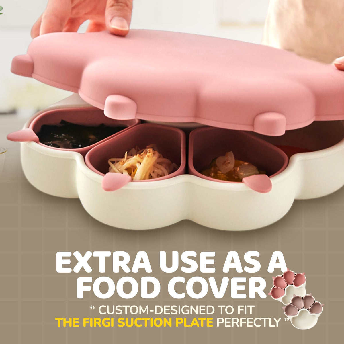 Firgi MEOW Plate - Platos de alimentación para bebés pequeños, 100% silicona de grado alimenticio, suministros de destete LED, sin BPA, suministros de alimentación de silicona suave y duradera, sin