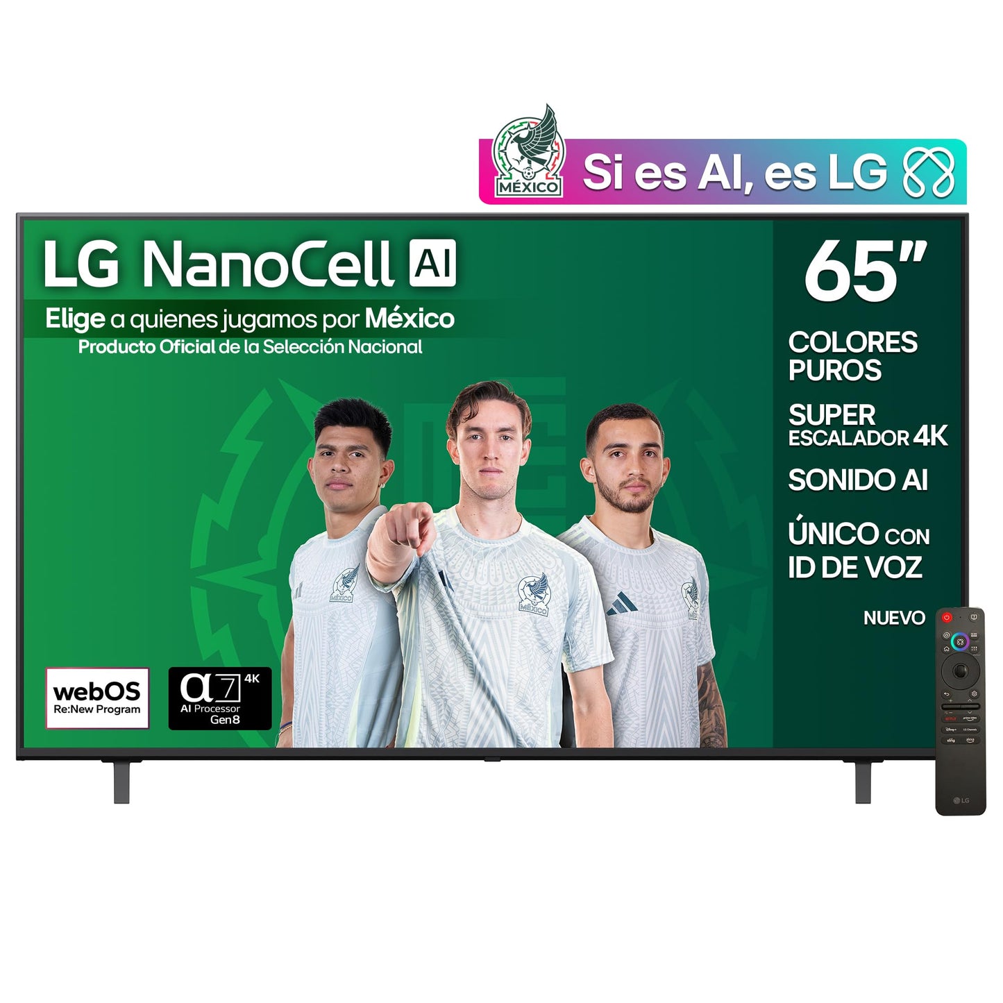 LG Pantalla 65 Pulgadas NanoCell AI NANO80 4K Smart TV 2025