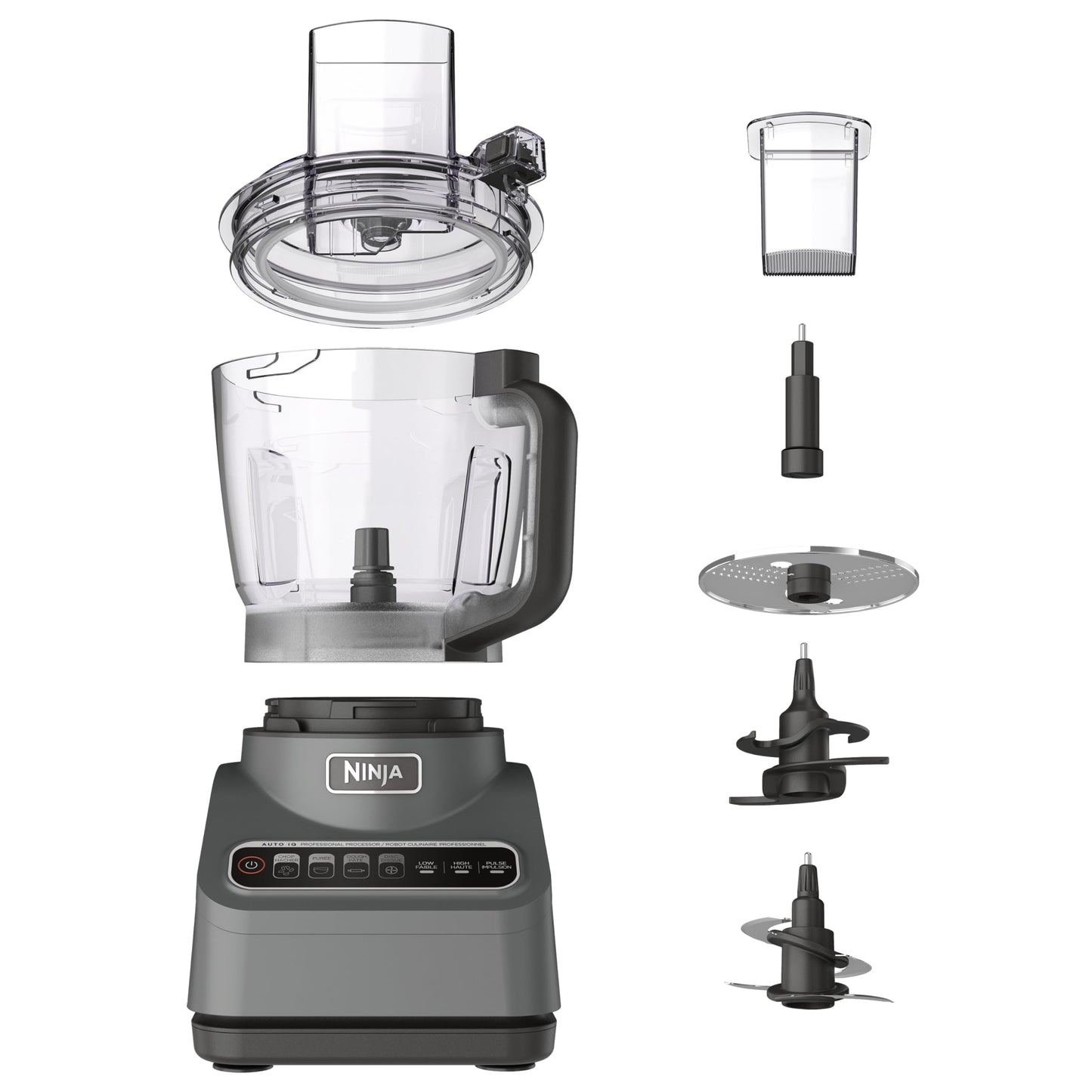 Procesador de Alimentos Ninja Professional Plus Acero Inoxidable con 4 Funciones y Tazón de 9 Tazas