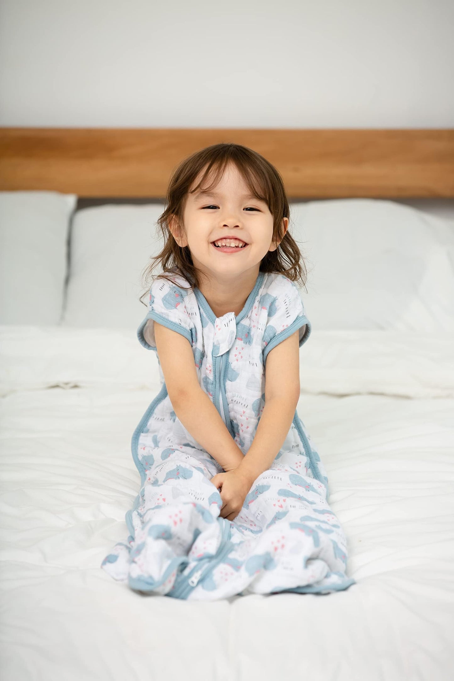 TADO MUSLIN - Saco de dormir para bebé de 12 a 24 m, manta de bebé 100% algodón orgánico, saco de dormir para niños pequeños, cierre de 2 vías, suave, grande, 4 capas, muselina 1-2 T, rinoceronte