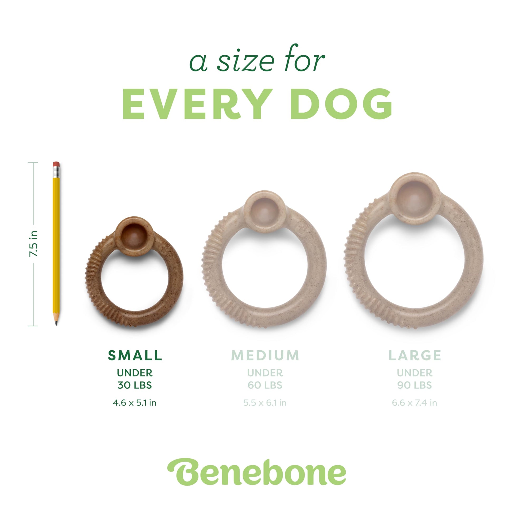 Benebone Ring - Juguete masticable Duradero para Perros masticables agresivos, Tocino Real, Fabricado en Estados Unidos, pequeño