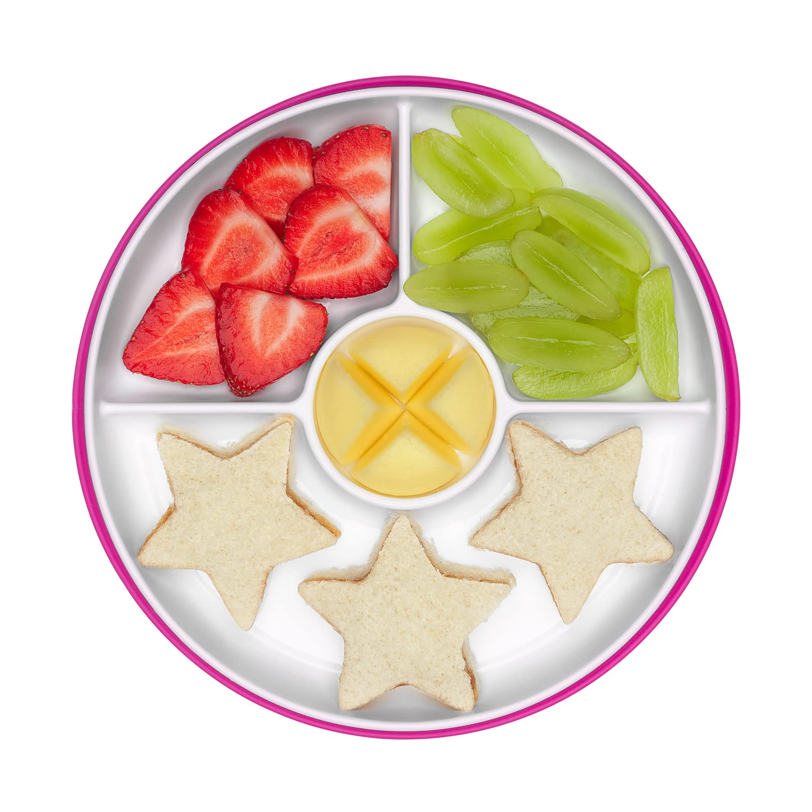 Plato Dividido OXO Tot Rosa Stick & Stay