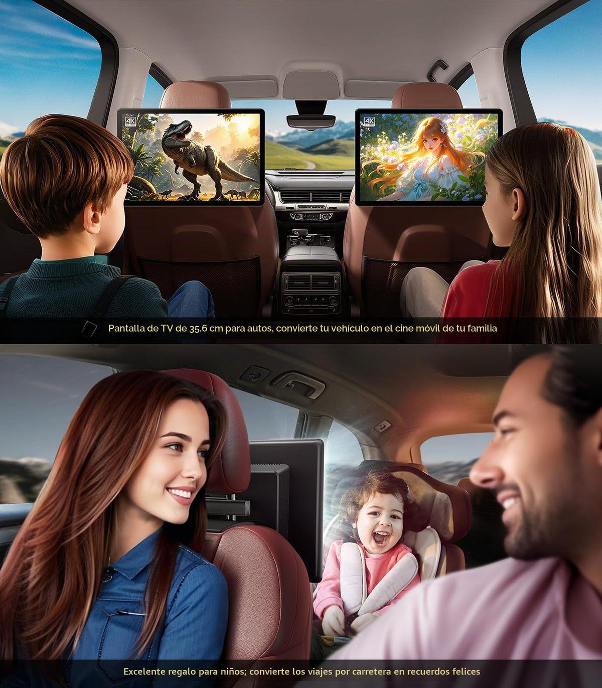Monitor de Reposacabezas Seventour 14 Pulgadas 4K Android 13 para Entretenimiento en Coche