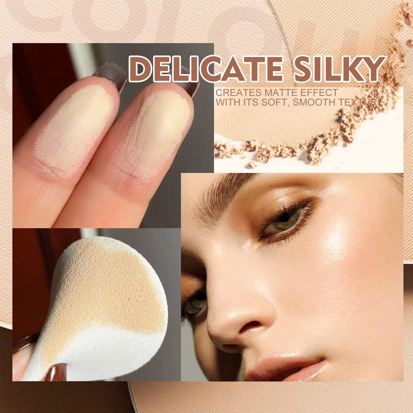 Base Polvo Compacto SACE LADY Control de Aceite Mate, Maquillaje Duradero Con Harina Impermeable, Adecuado Para Cosméticos Femeninos Sin Defectos (03, 0.35Oz)