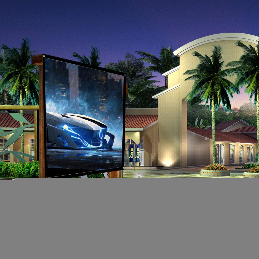 Zopsc Pantalla de portátil Pantalla de proyección de Cortina de de 60-100 Pulgadas portátil Plegable sin Pliegue en 4: 3, para películas(84 Pulgadas)