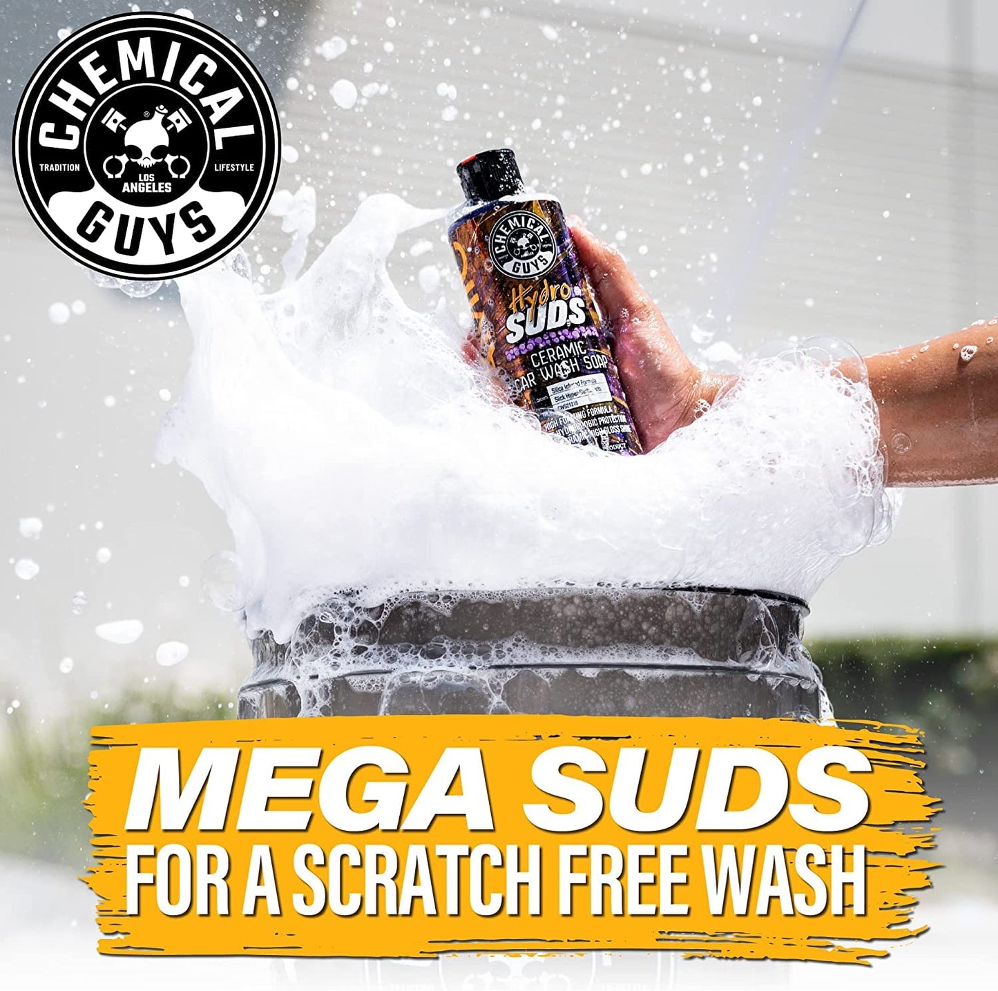 Chemical Guys HOL362 Kit de 16 piezas para el lavado y protección de coches de cerámica con pistola de espuma, cubo y (6) productos químicos de limpieza de 16 oz (Para manguera de jardín)