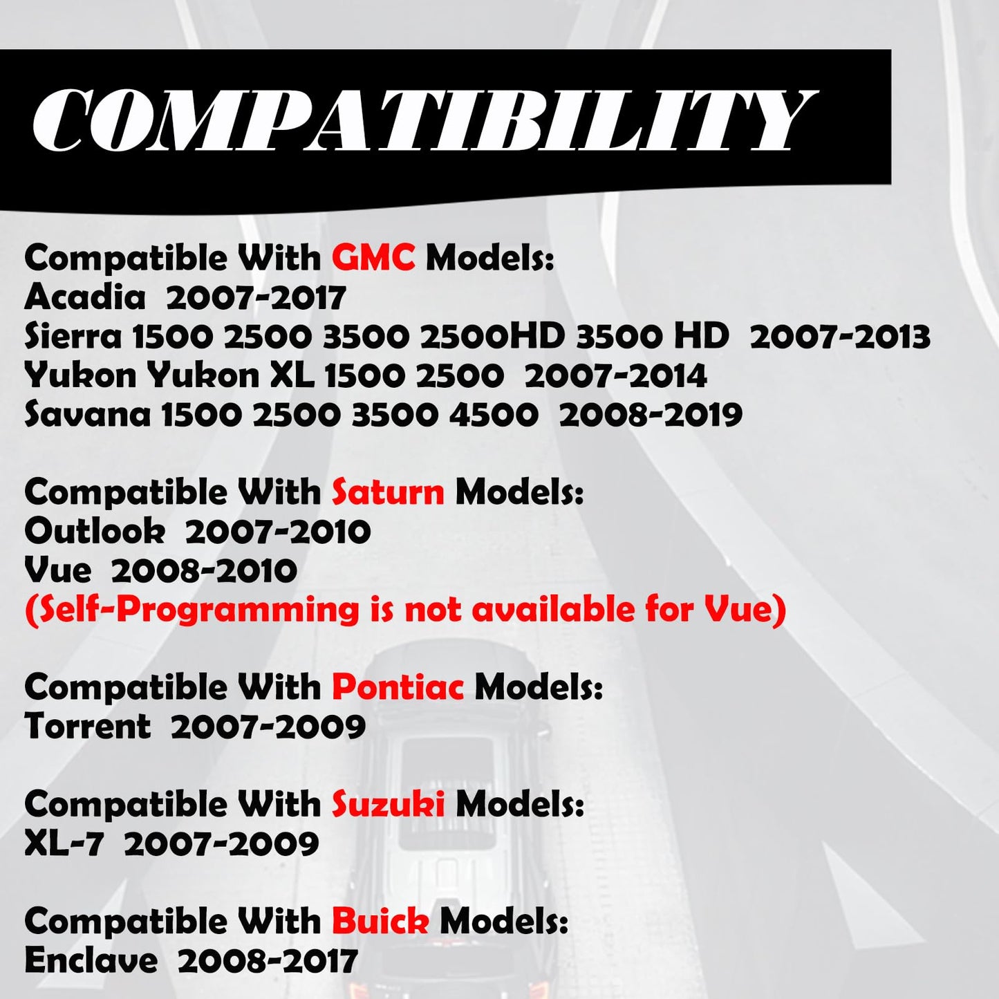 MechanMagic - Llavero de repuesto compatible con Chevy Silverado Avalanche Equinox Express Traverse GMC Yukon Sierra 1500 2500 3500 HD Acadia Savana Buick Enclave 2007-2013 Control remoto de entrada