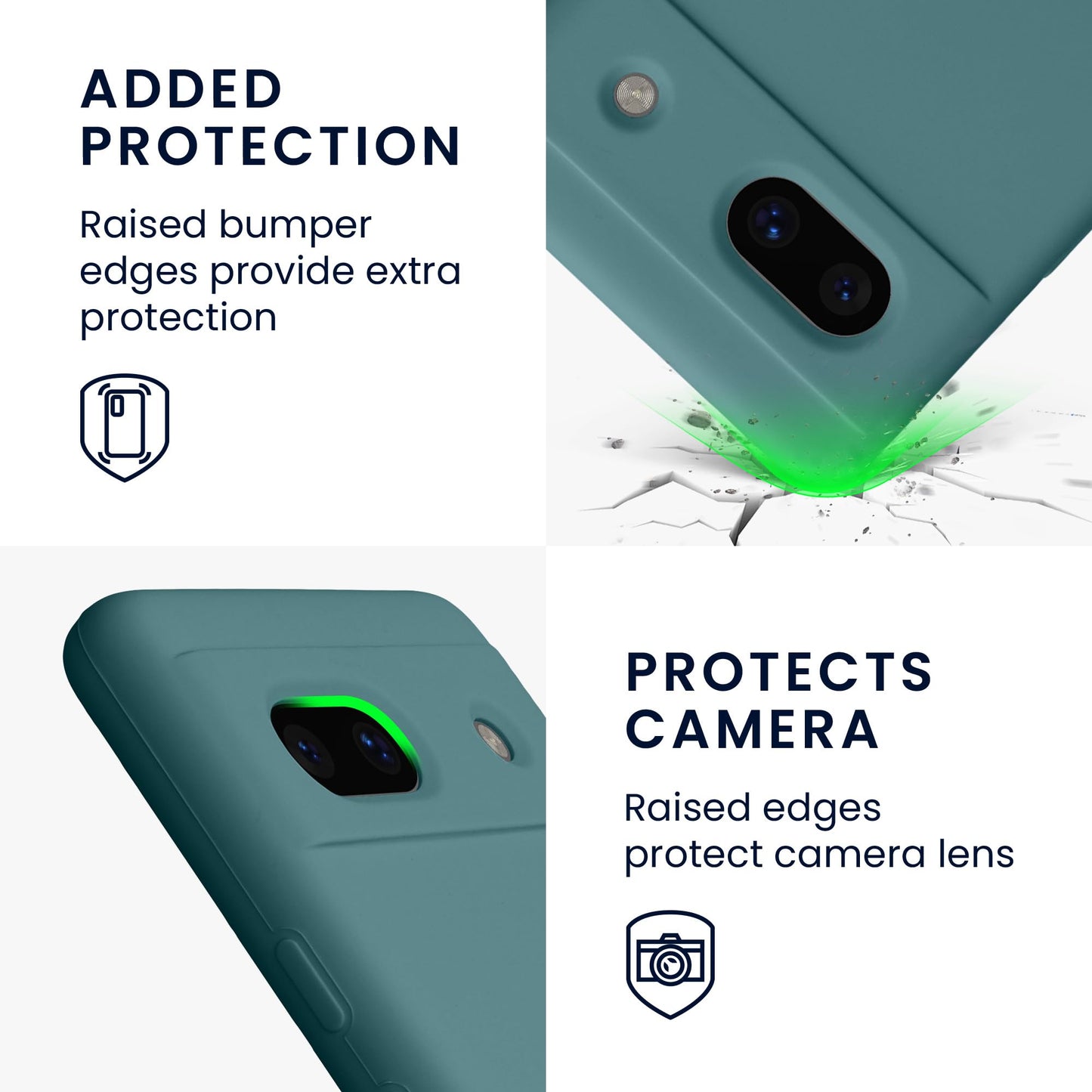 kwmobile Carcasa Compatible con Google Pixel 7a Funda - Case TPU y Silicona antigolpes - Apto Carga inalámbrica - Noche ártica