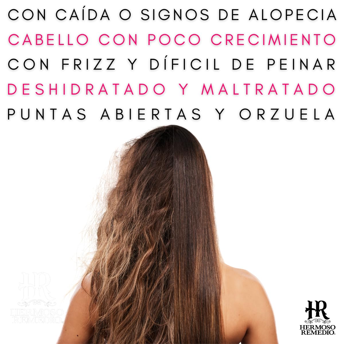 Shampoo Acondicionador HR Hermoso Remedio Crecimiento y Reparación Cabello Verde Sin Sal y Parabenos