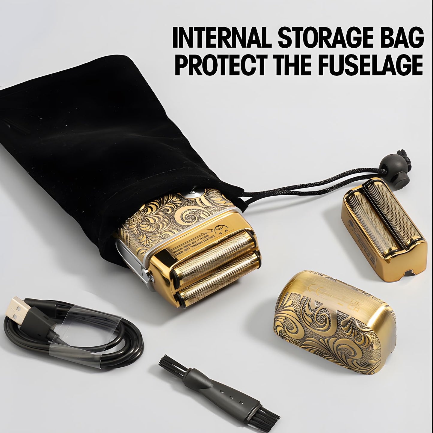comozon Afeitadoras eléctricas para hombres, afeitadora de doble lámina de velocidad ajustable para barba y calva, afeitadora eléctrica con batería recargable de gran capacidad resistente al agua, regalo ideal para hombres