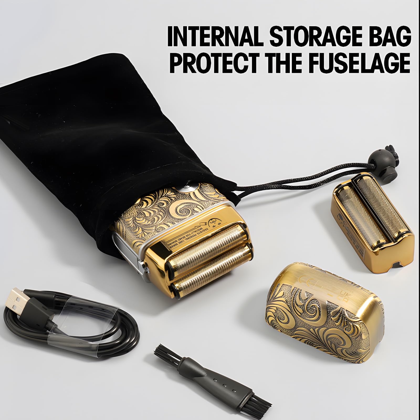 comozon Afeitadoras eléctricas para hombres, afeitadora de doble lámina de velocidad ajustable para barba y calva, afeitadora eléctrica con batería recargable de gran capacidad resistente al agua, regalo ideal para hombres