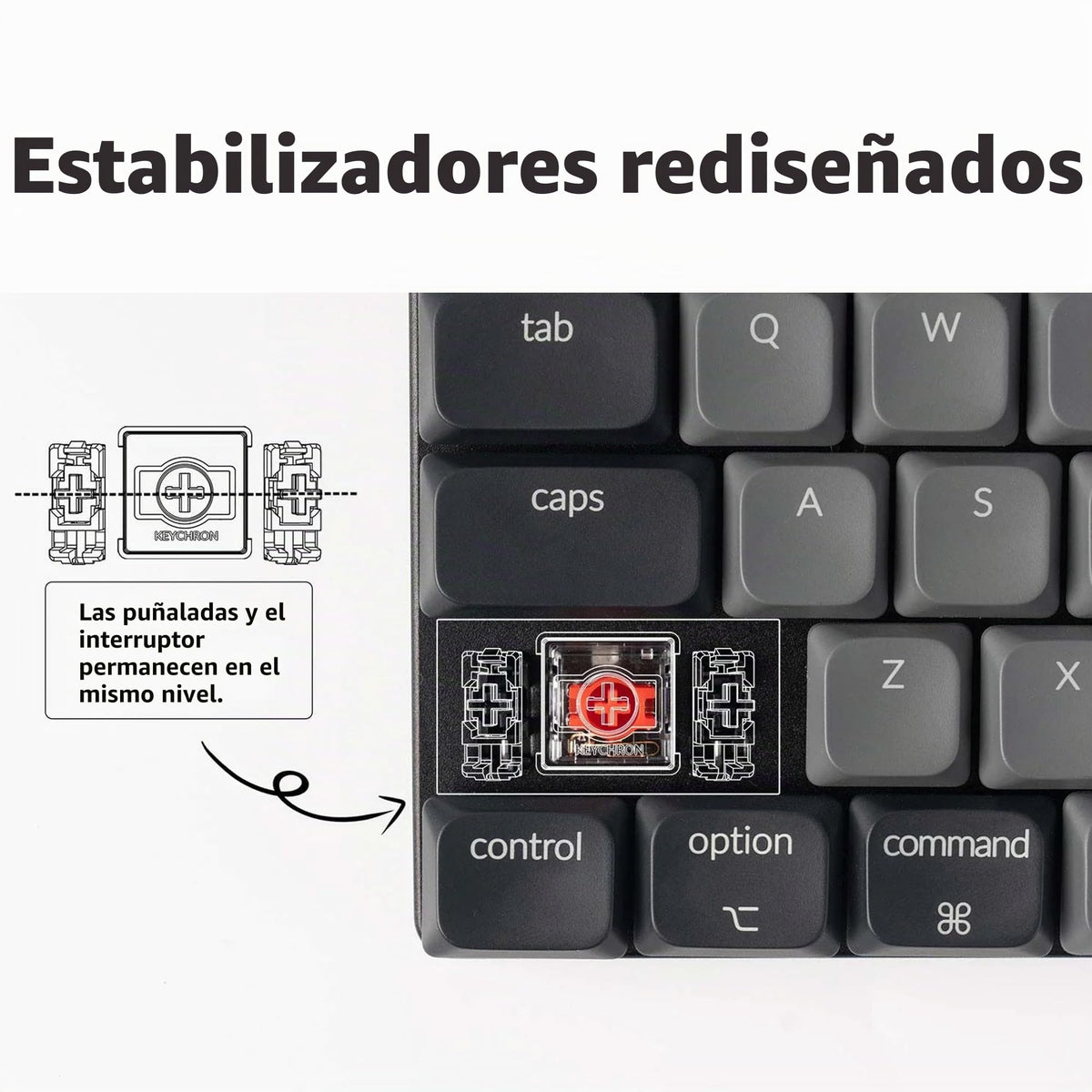 Teclado Mecánico Keychron K3 Ultradelgado Rojo Hot-Swappable 75% con Retroiluminación LED RGB Recargable Bluetooth Mac/Windows Versión 3