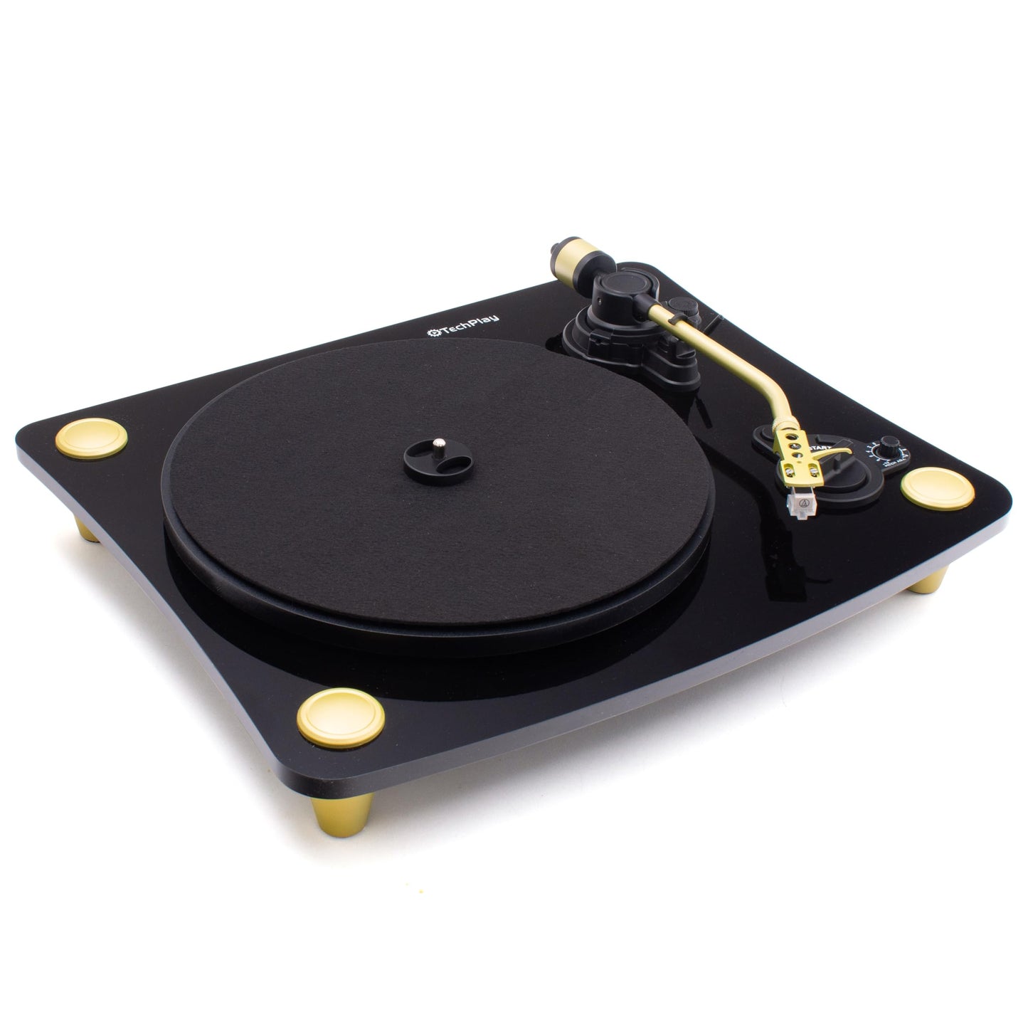 TechPlay Ghost, placa giratoria accionada por correa de 2 velocidades con transmisión Bluetooth. Se conecta a tus altavoces Bluetooth de forma inalámbrica. (negro)