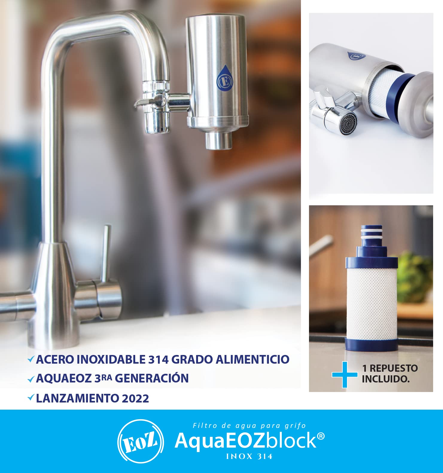 2 repuestos filtro de agua AquaEOZ Block 2022
