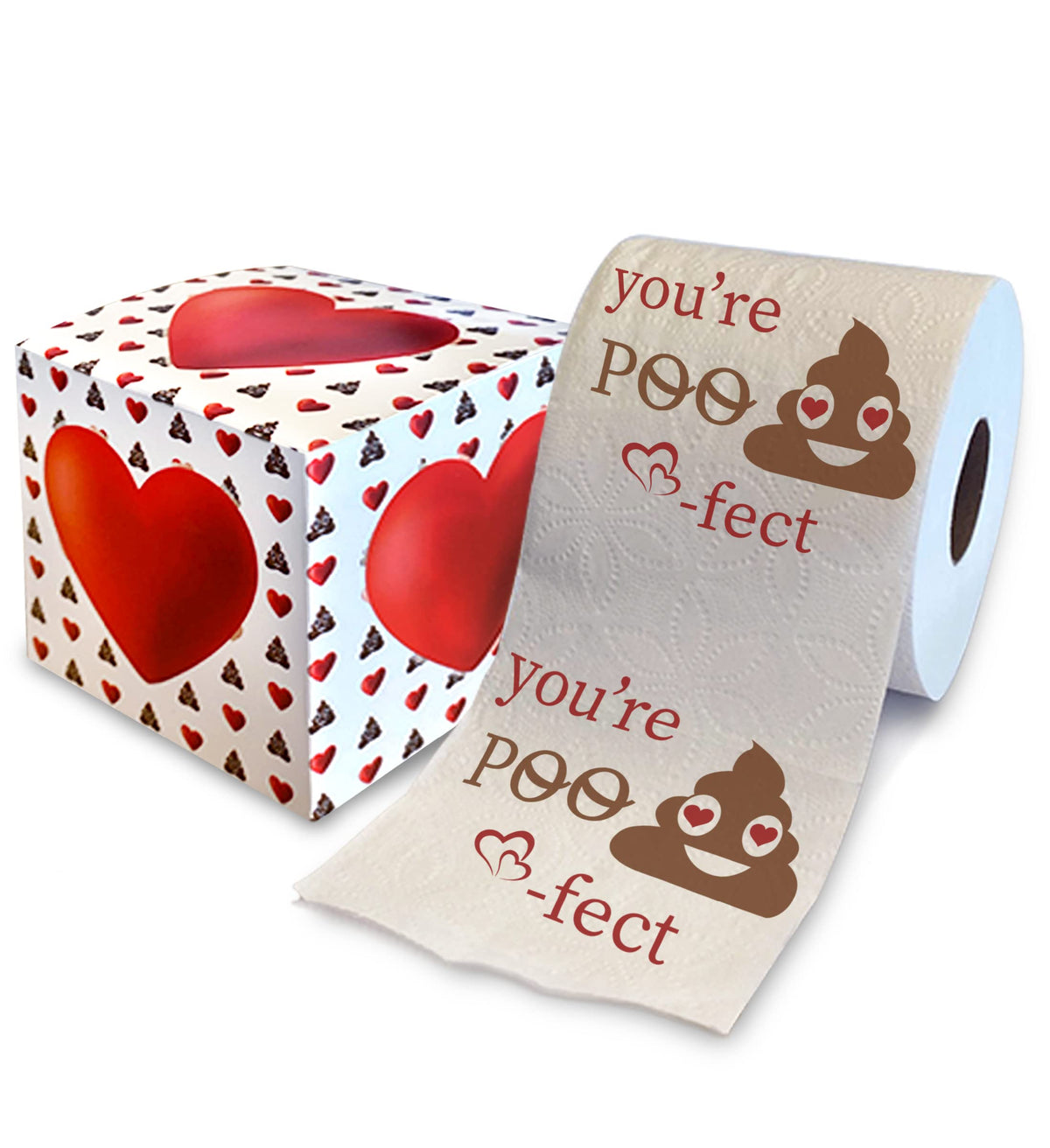 Rollo de Papel Higiénico Impreso TP You're Poo-Fect San Valentín 500 Hojas