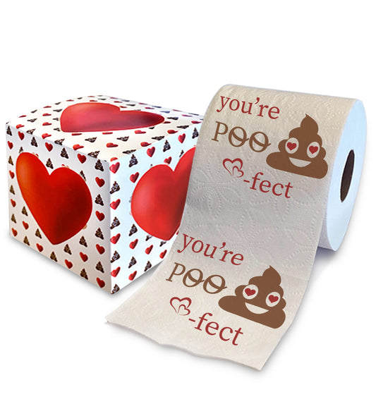 Rollo de Papel Higiénico Impreso TP You're Poo-Fect San Valentín 500 Hojas