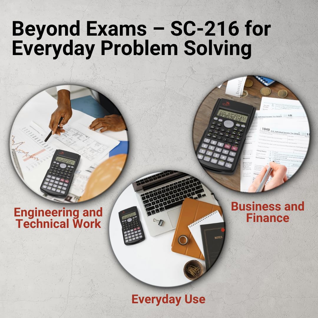 Calculadora Científica Red Star Tec SC-216 Negra para Estudiantes y Uso Empresarial