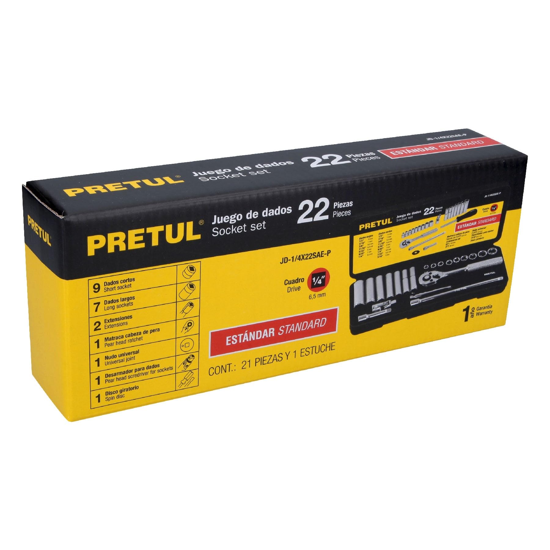 Juego de Autoclé Pretul std 22 Piezas 1/4 Pulgadas