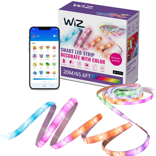 Tira de Luz LED WiZ Connected Multicolor Control de Voz para Hogar Inteligente