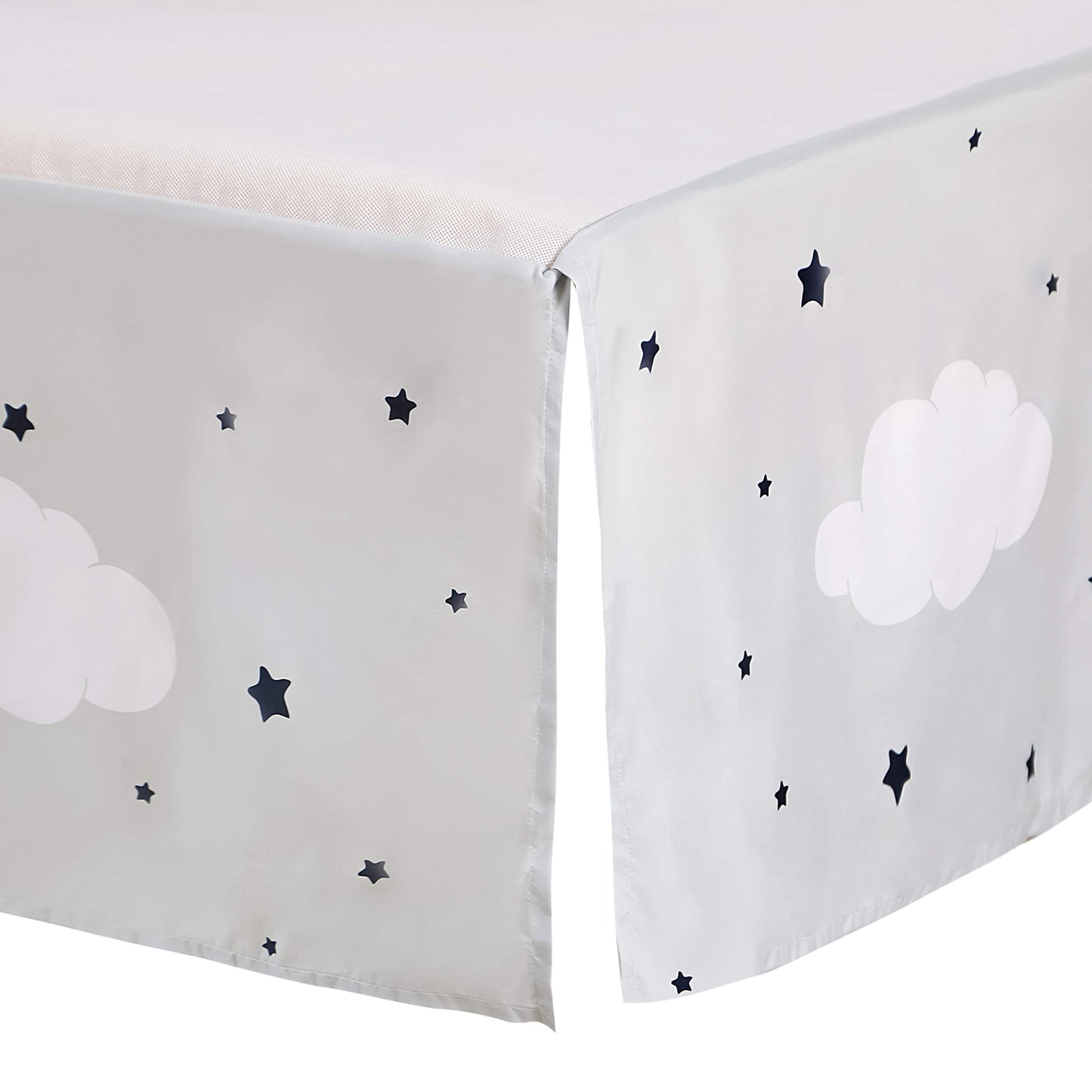 La Premura Sleeping Moon - Juego de ropa de cama para cuna de bebé, 3 piezas, tamaño estándar, color azul y gris