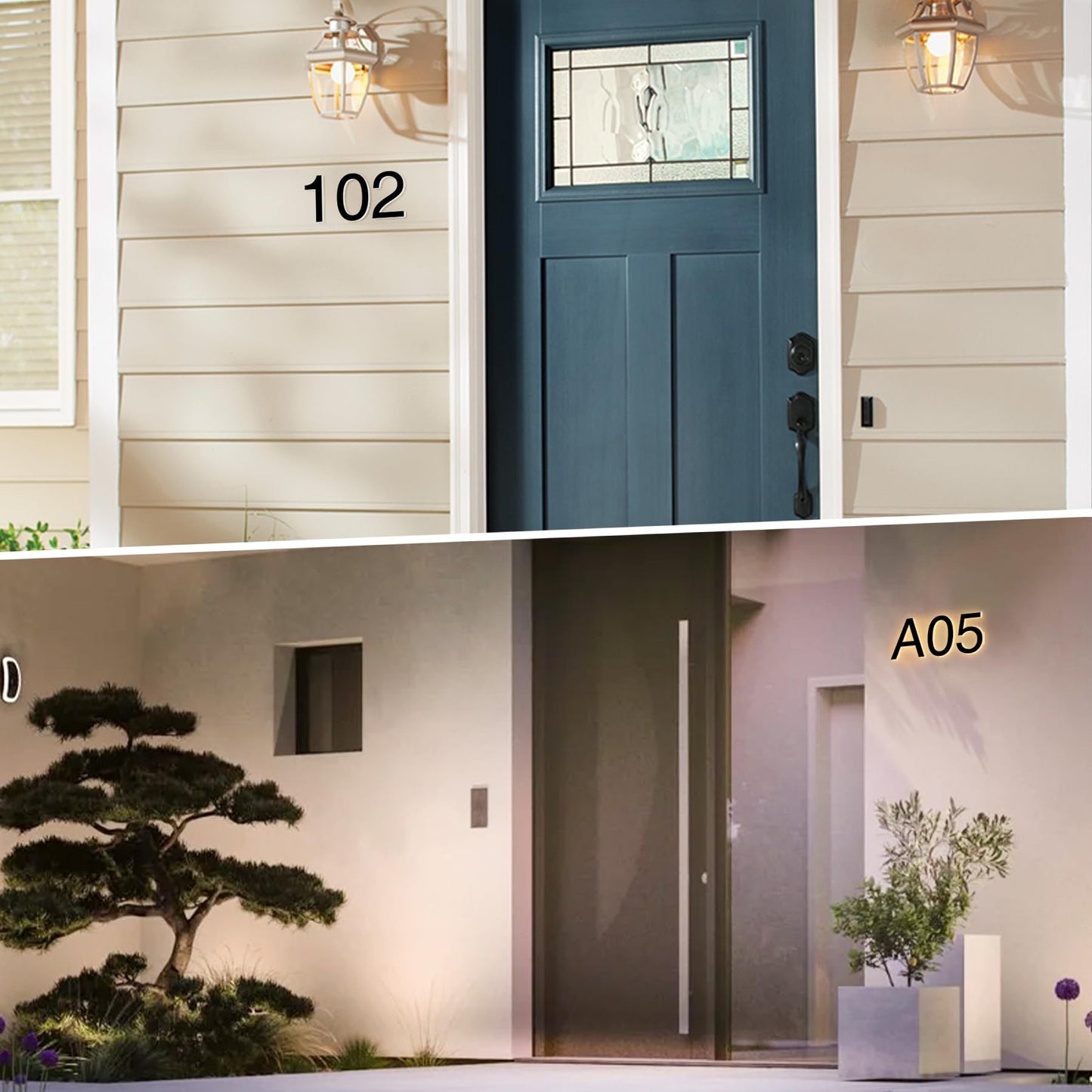 Números de Casa MIDIT Acero Inoxidable LED Retroiluminados Impermeables 7 Pulgadas Acrílico Alta Transparencia