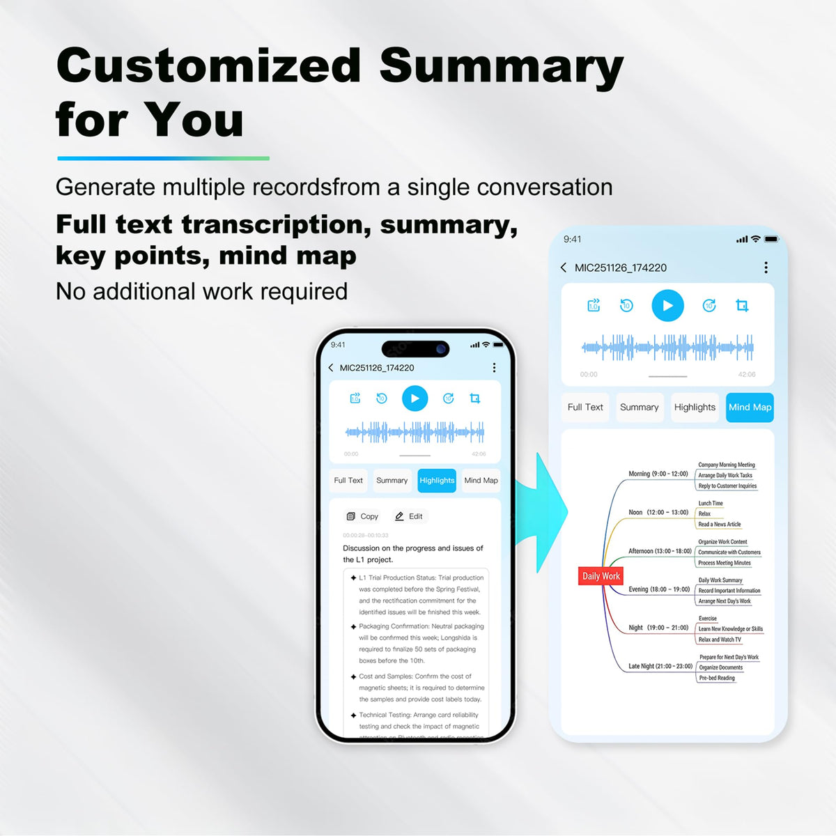 Grabadora de Voz iDoime IA 16 GB micrófono Dual transcripción multilingüe