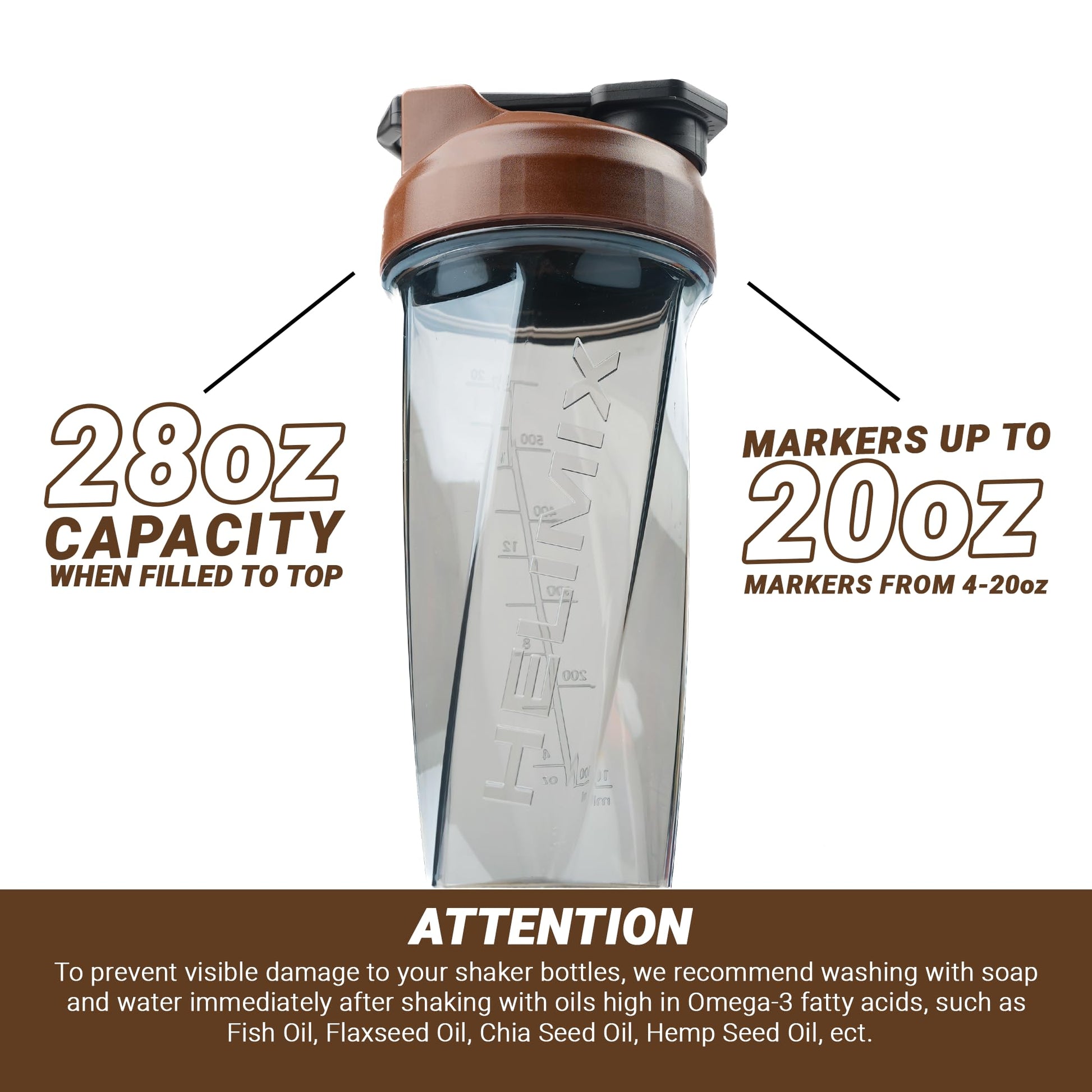 HELIMIX 2.0 Vortex - Botella batidora con capacidad para hasta 28 onzas, sin mezcla de bola o batidor, fabricado en Estados Unidos, taza portátil de proteína de suero de leche antes del entrenamiento,