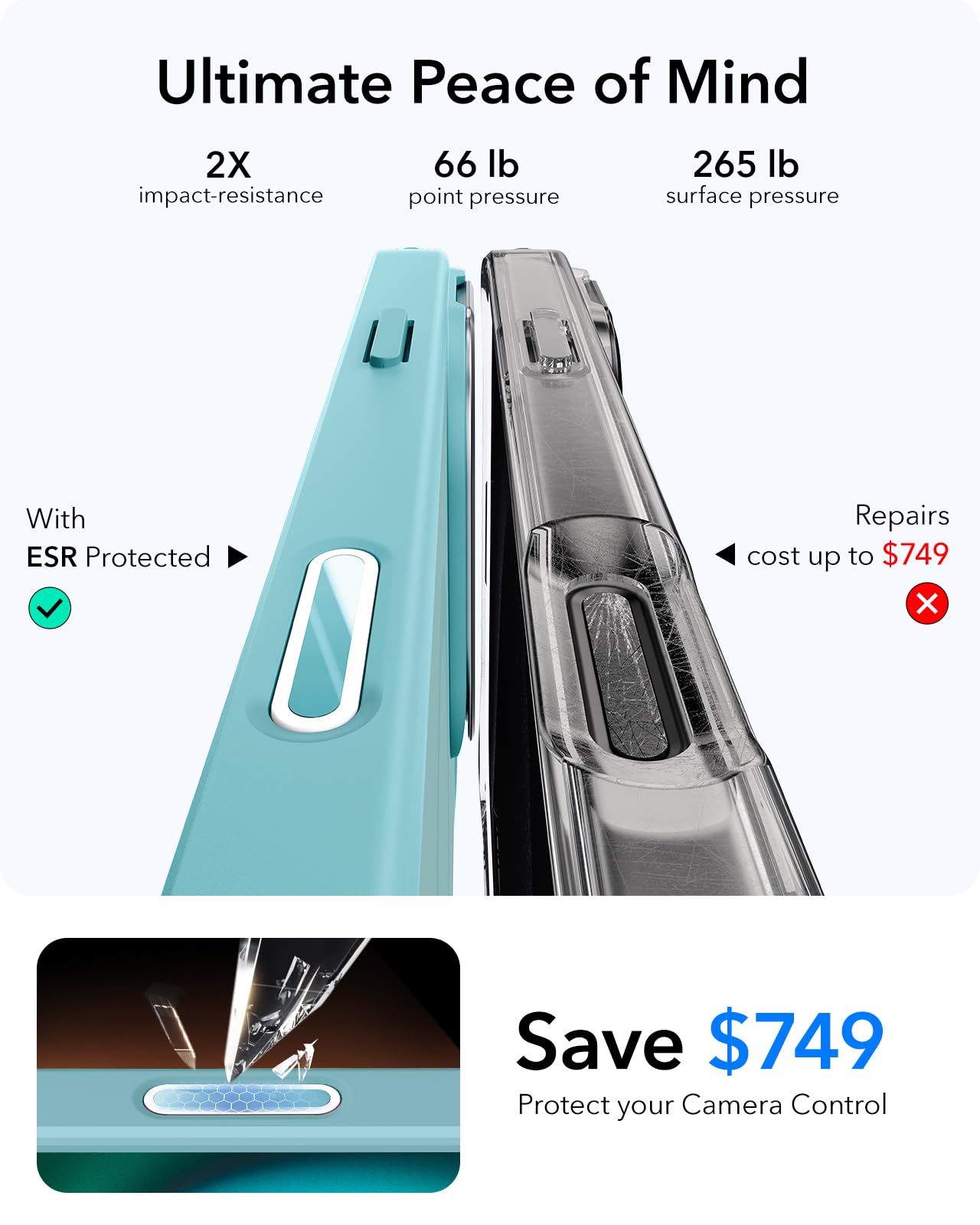 ESR - Funda para iPhone 16 Plus, botón de control de cámara compatible con MagSafe, protección de grado militar, soporte integrado, funda trasera resistente a arañazos, clásica, verde transparente