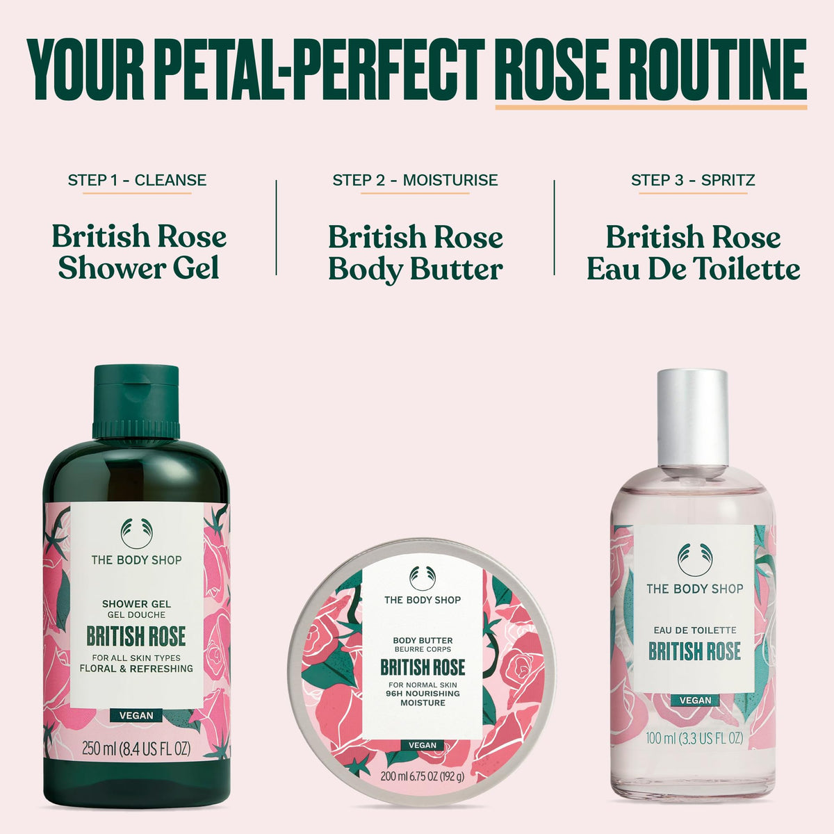 The Body Shop British Rose Shower Gel, 25.3 Fl Oz