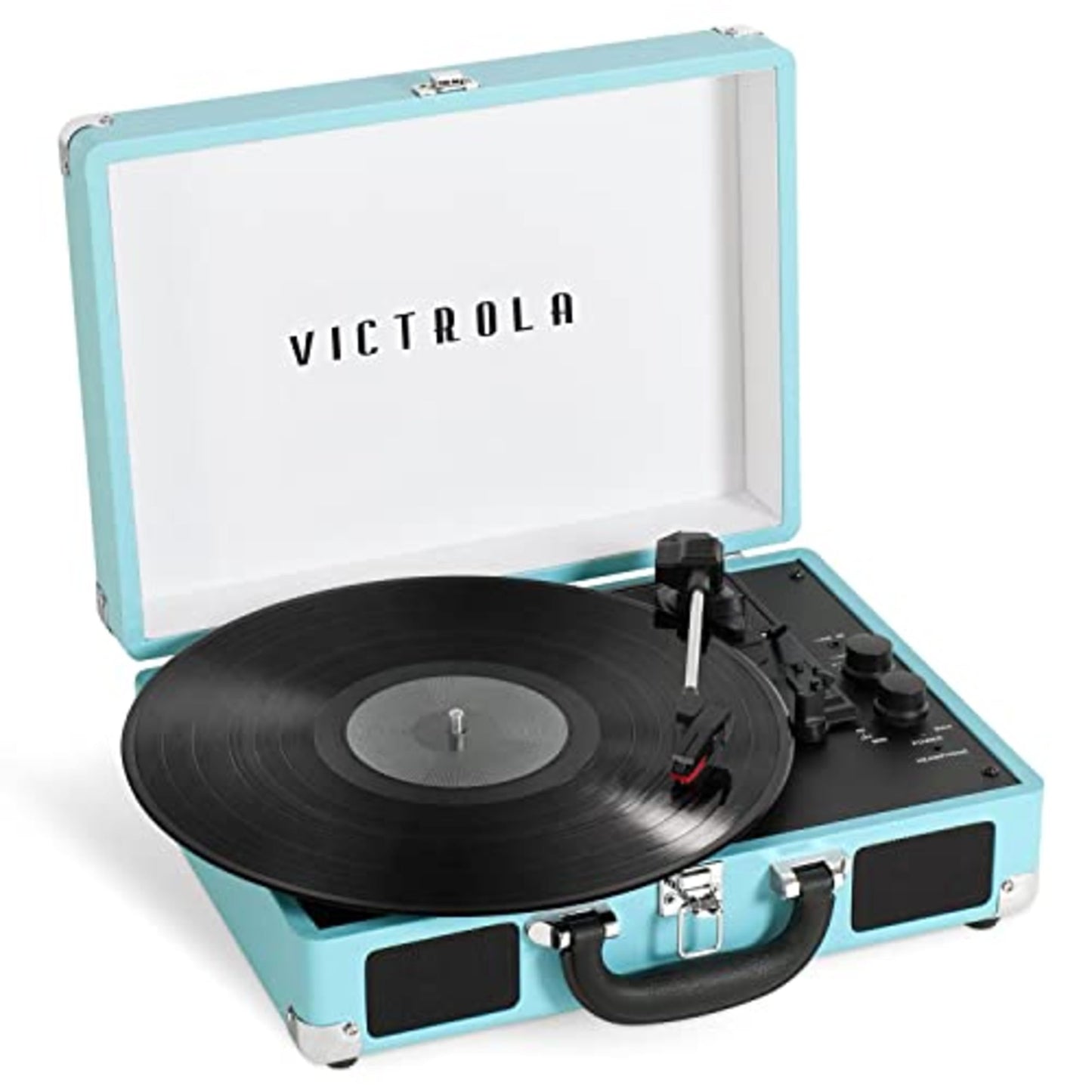 Tocadiscos Portátil Victrola Journey+ Turquesa con Bluetooth y Altavoces Integrados