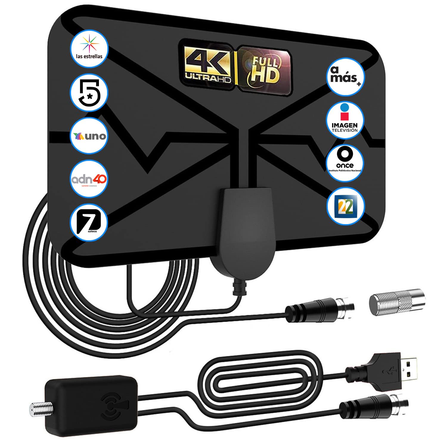 TOPOST Antena de TV Digital Interior, HDTV Antena para Television 1080P 4K con Amplificador de Señal