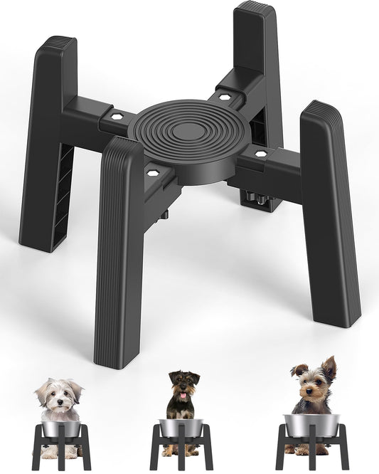 CZPET - Soporte para tazón para perros con ancho ajustable, tazón elevado para agua y comida para mascotas pequeñas, medianas y grandes, estable y antideslizante