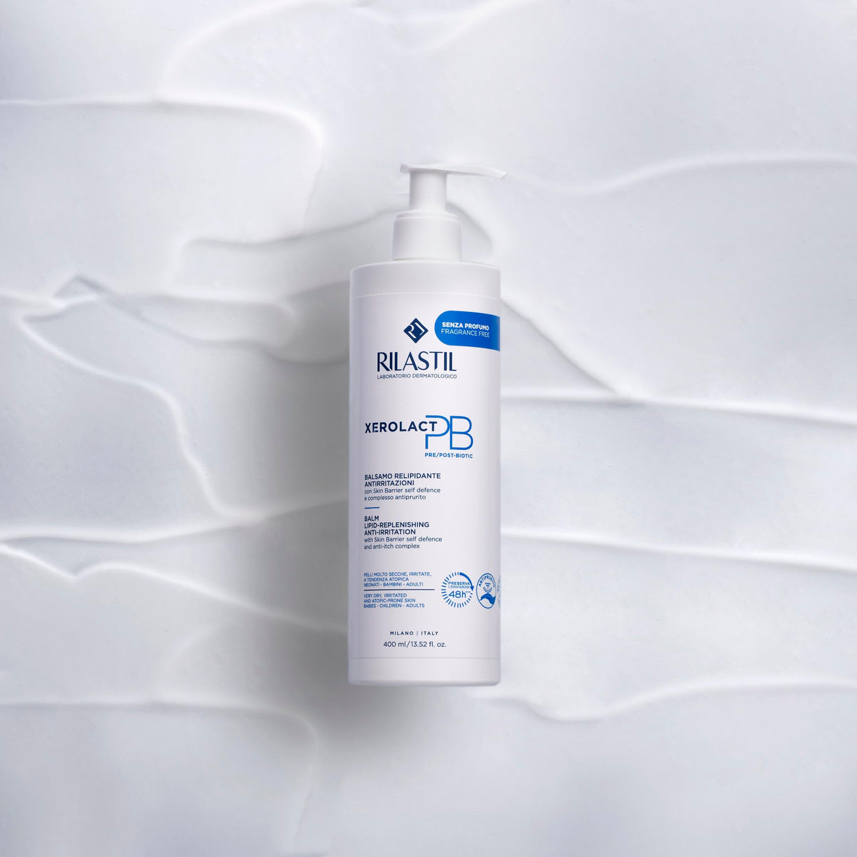 Rilastil Xerolact PB - Bálsamo Hidratante Anti-Irritaciones para Pieles Secas, Frágiles y Atópicas, 400 Mililitros